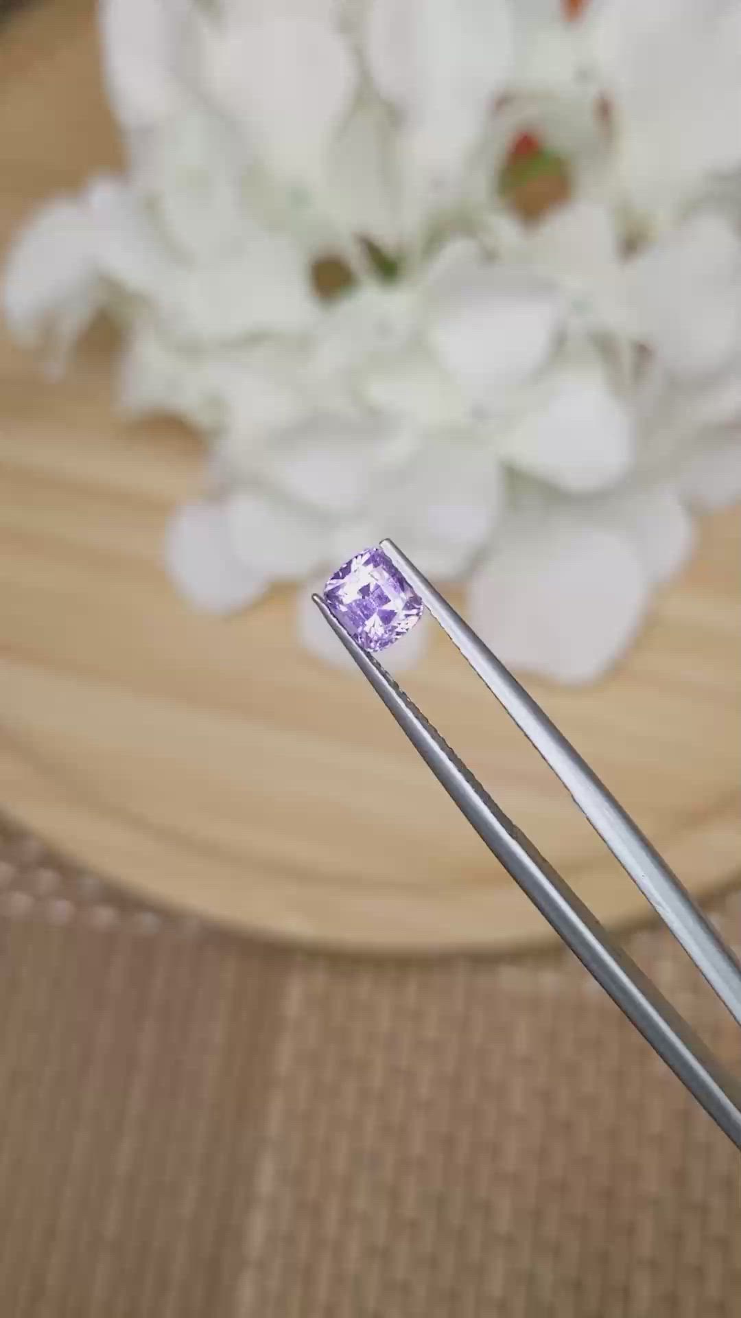1.10 Ct. Pinkish Purple Spinel from Ceylon (Sri Lanka) Size Video