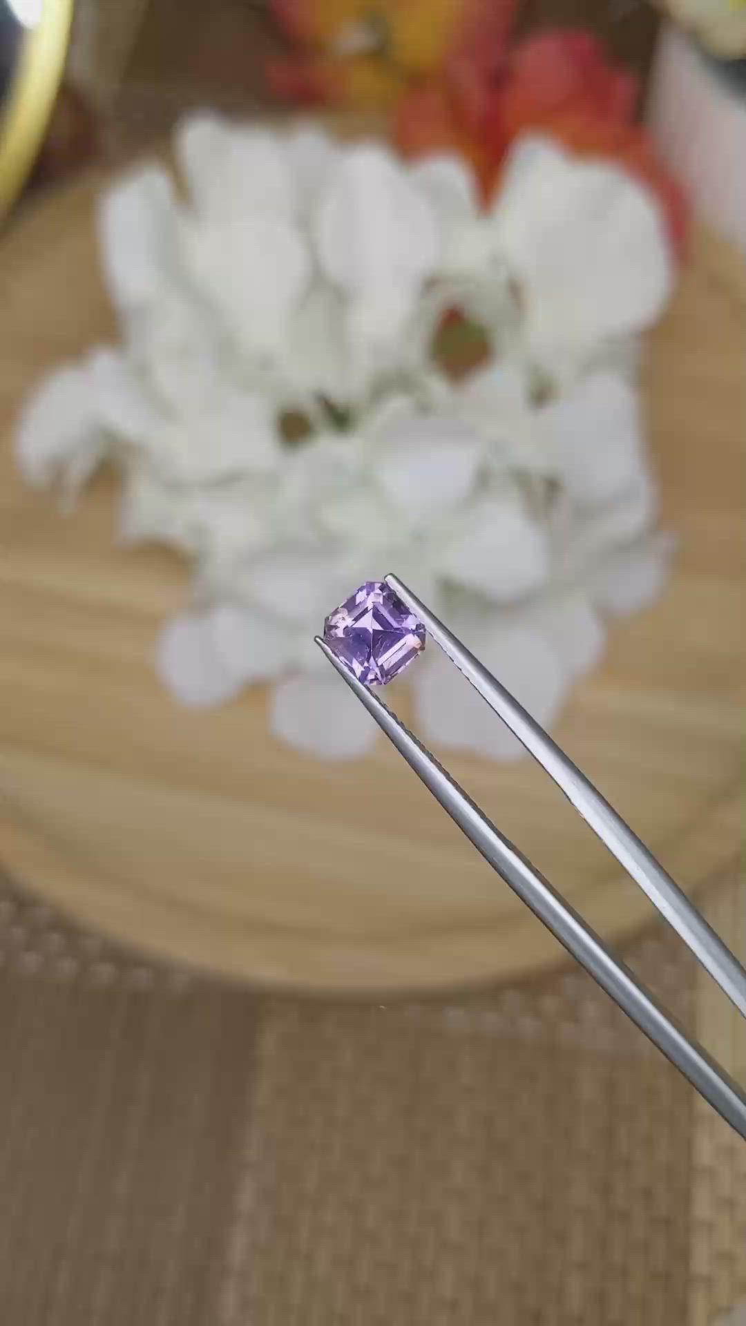 1.47 Ct. Pinkish Purple Spinel from Ceylon (Sri Lanka) Size Video