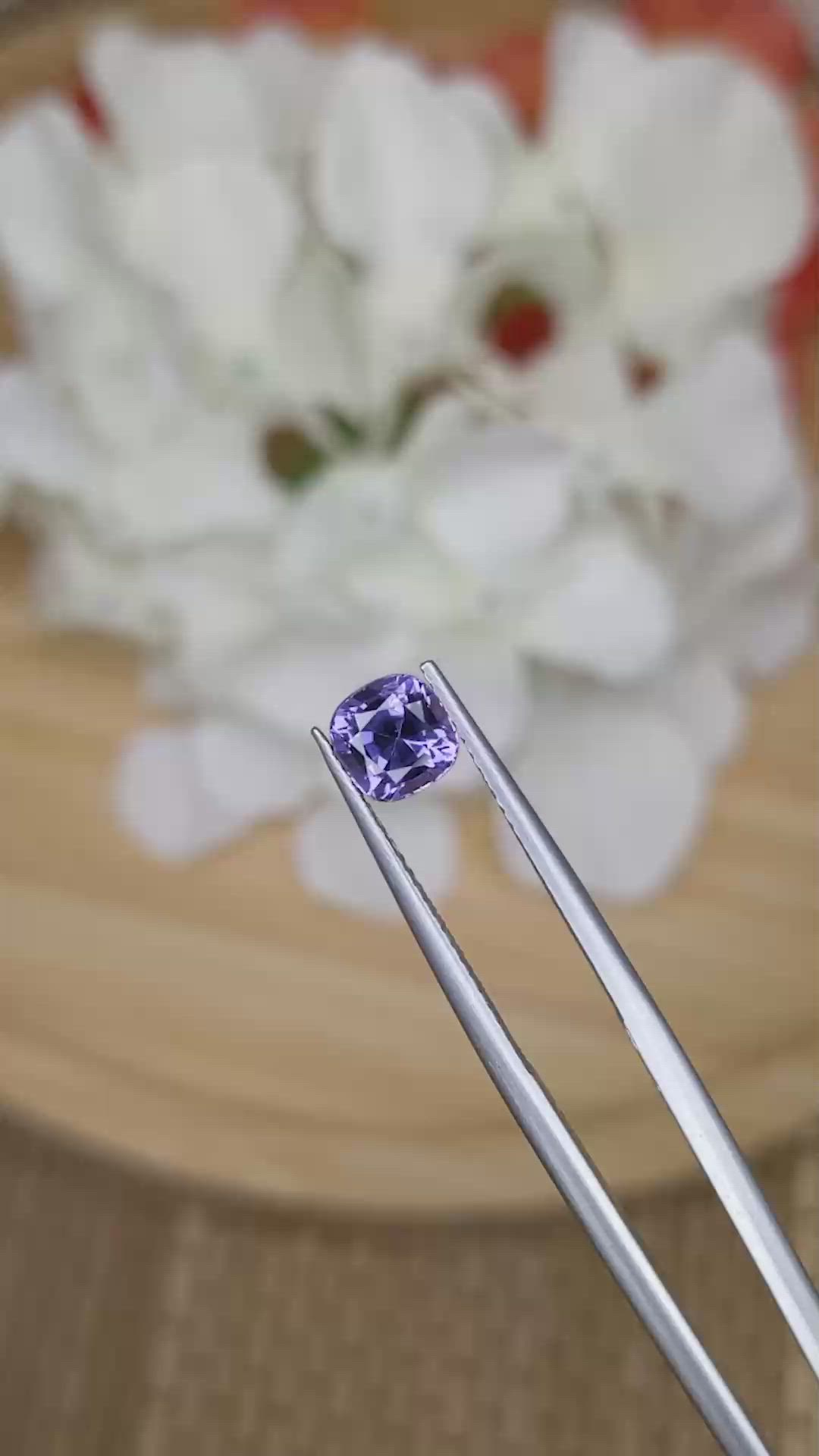 1.17 Ct. Bluish Purple Spinel from Ceylon (Sri Lanka) Size Video