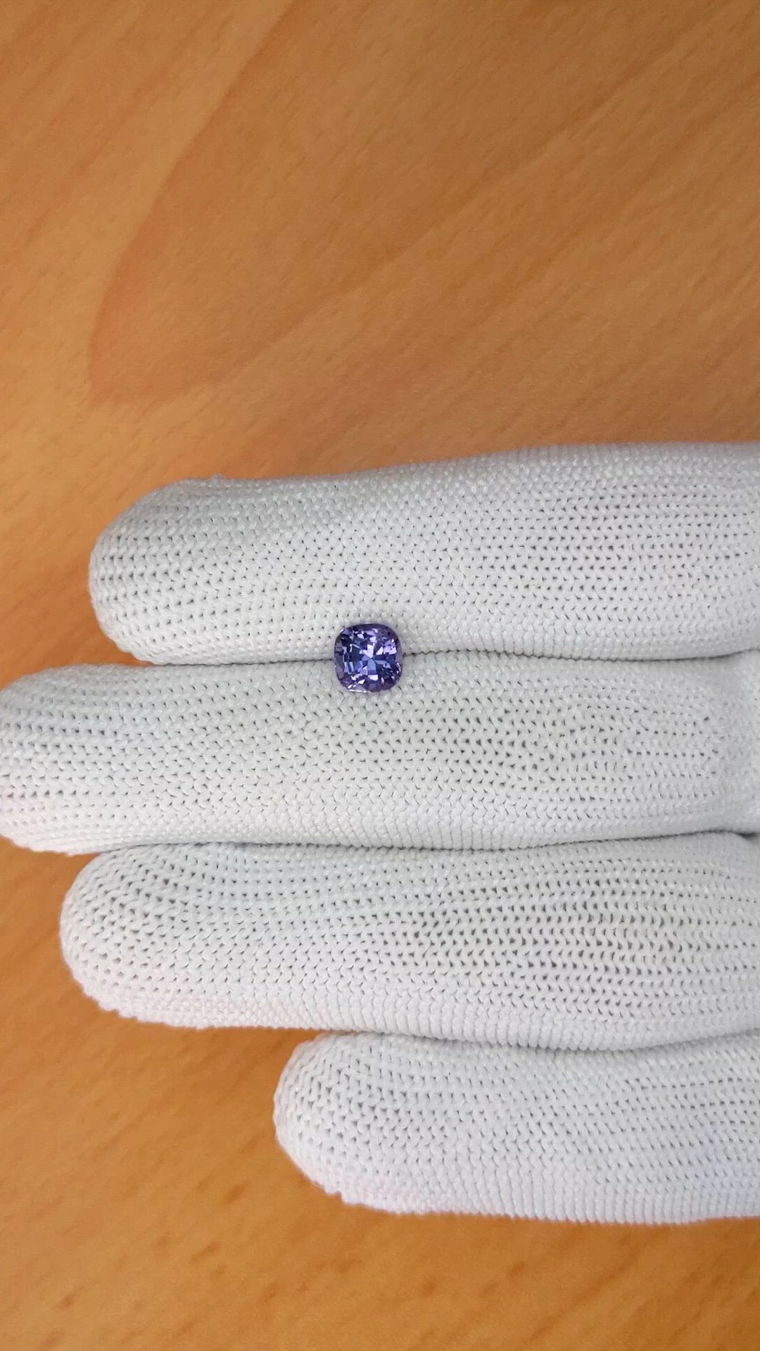 1.17 Ct. Bluish Purple Spinel from Ceylon (Sri Lanka) Size Video