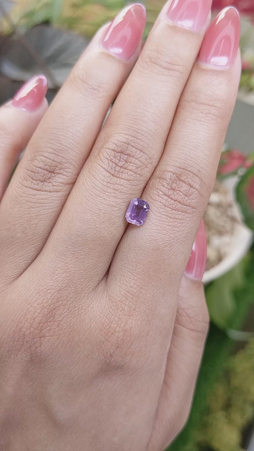1.12 Ct. Pinkish Purple Spinel from Ceylon (Sri Lanka) Size Video