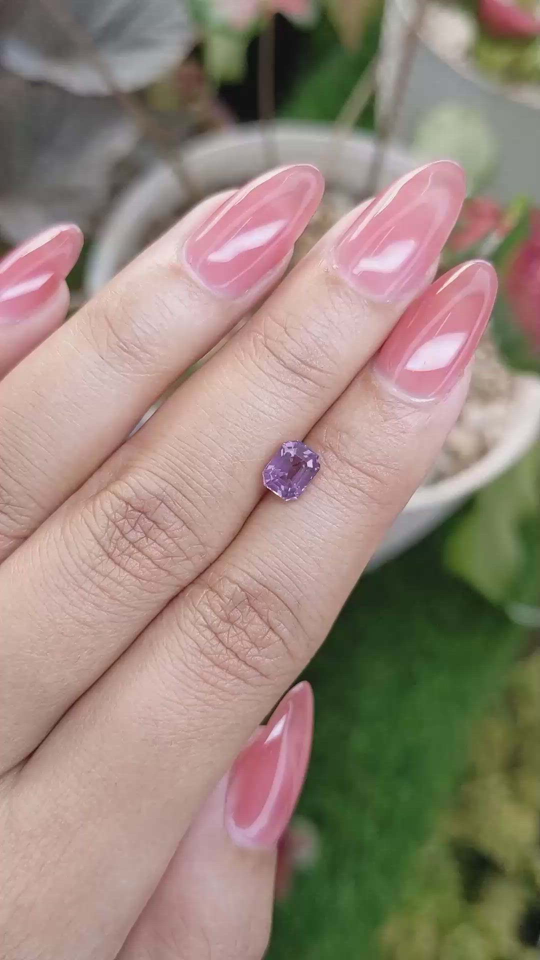 1.12 Ct. Pinkish Purple Spinel from Ceylon (Sri Lanka) Size Video