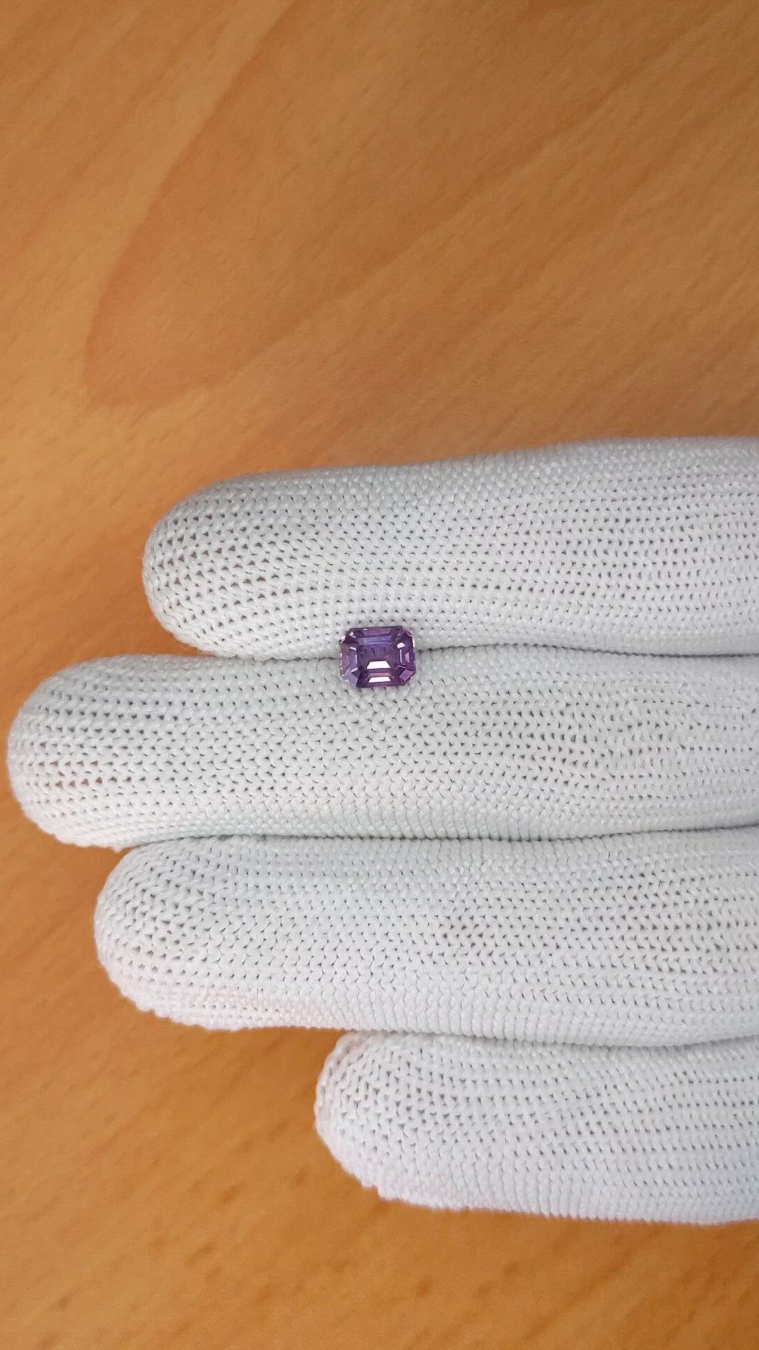 1.12 Ct. Pinkish Purple Spinel from Ceylon (Sri Lanka) Size Video
