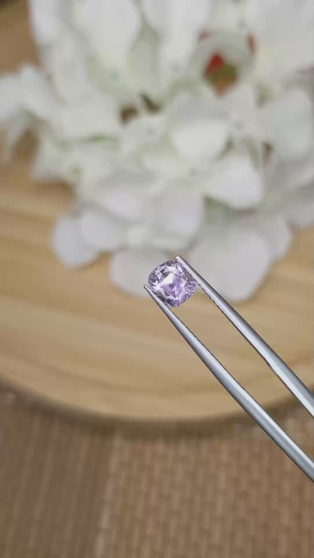 1.46 Ct. Pinkish Purple Spinel from Ceylon (Sri Lanka) Size Video