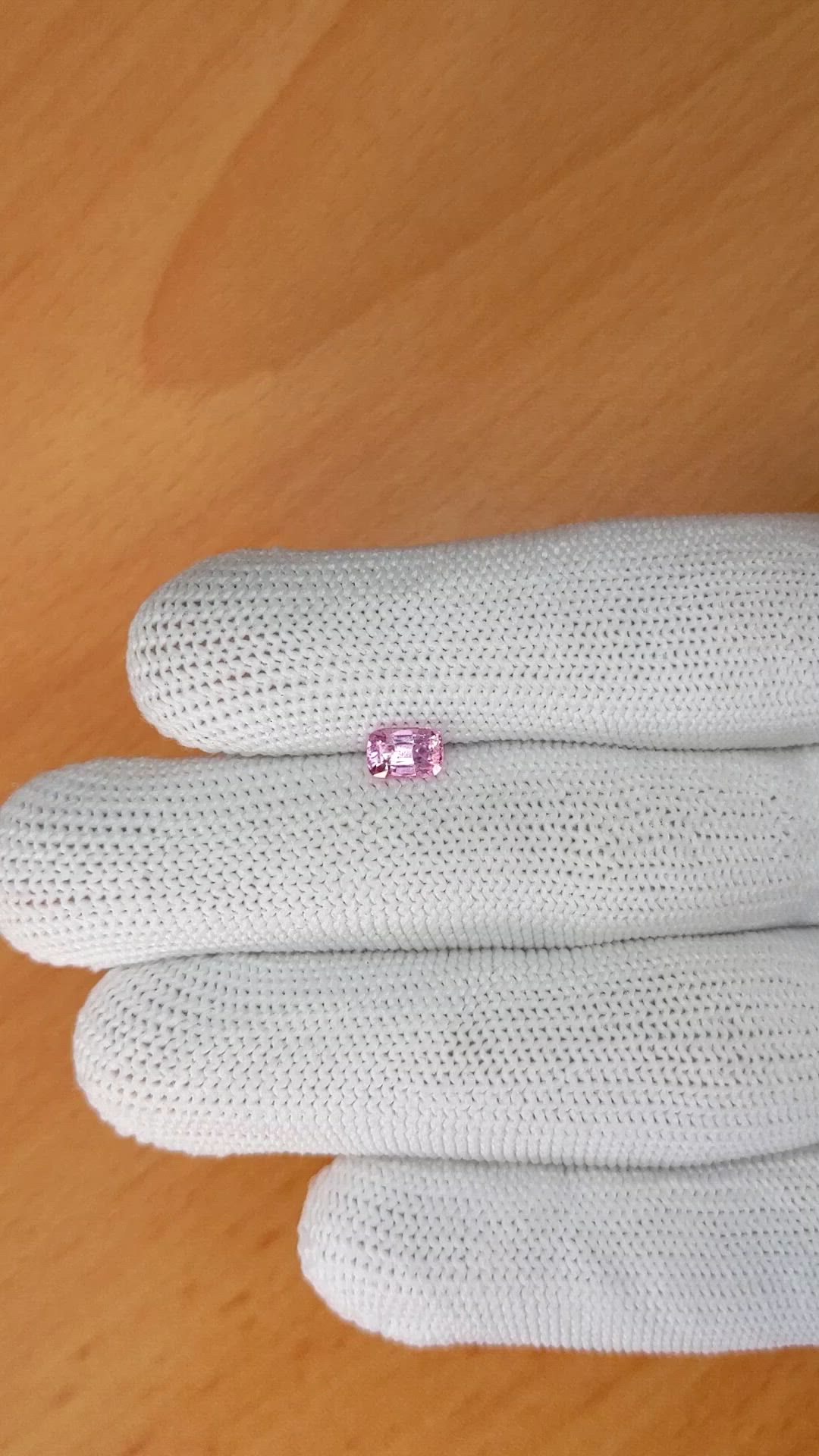 0.66 Ct. Pink Spinel from Ceylon (Sri Lanka) Size Video