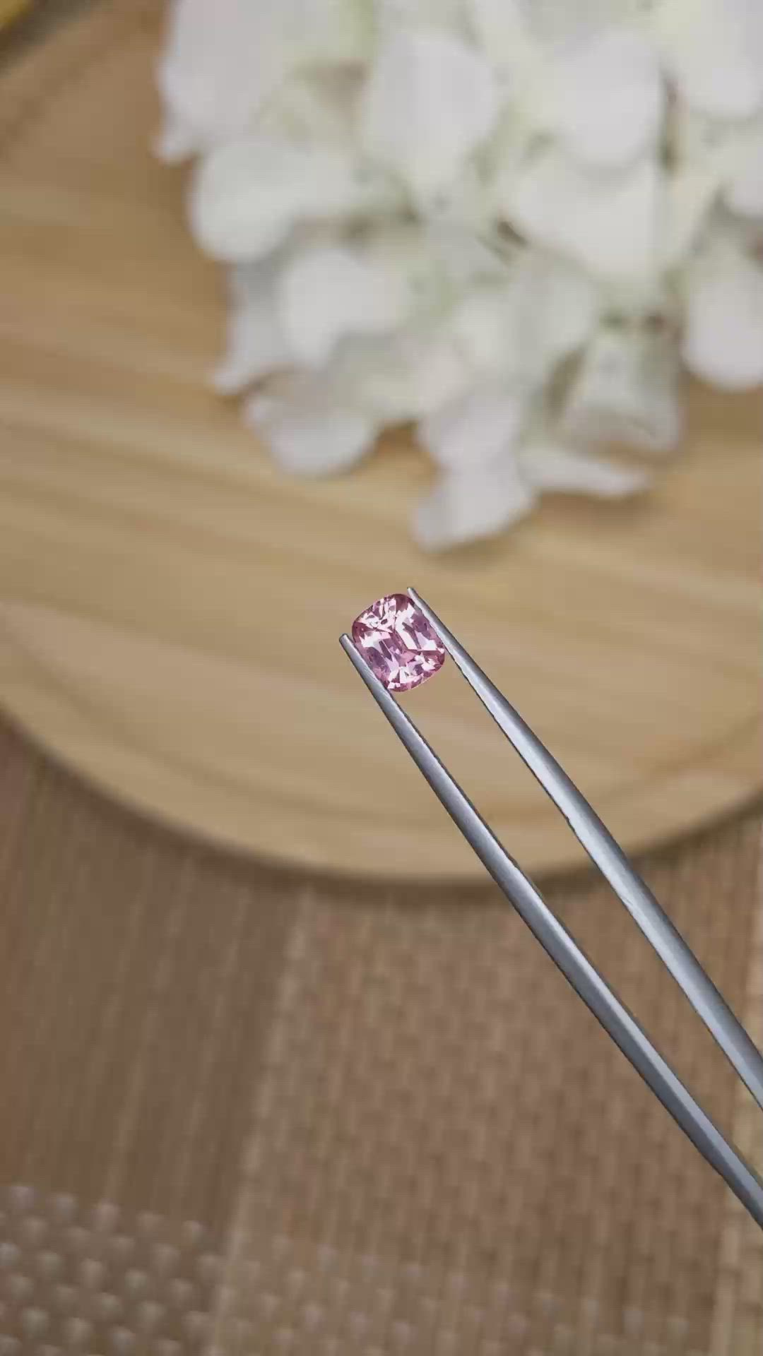 0.91 Ct. Pink Spinel from Ceylon (Sri Lanka) Size Video