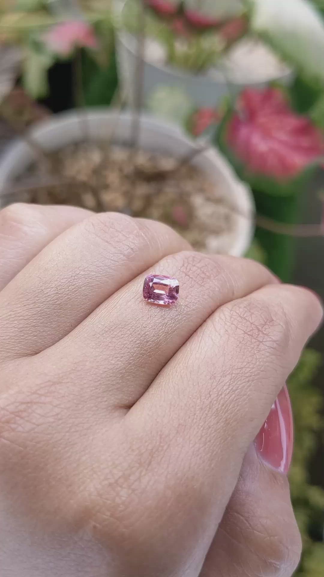 0.91 Ct. Pink Spinel from Ceylon (Sri Lanka) Size Video