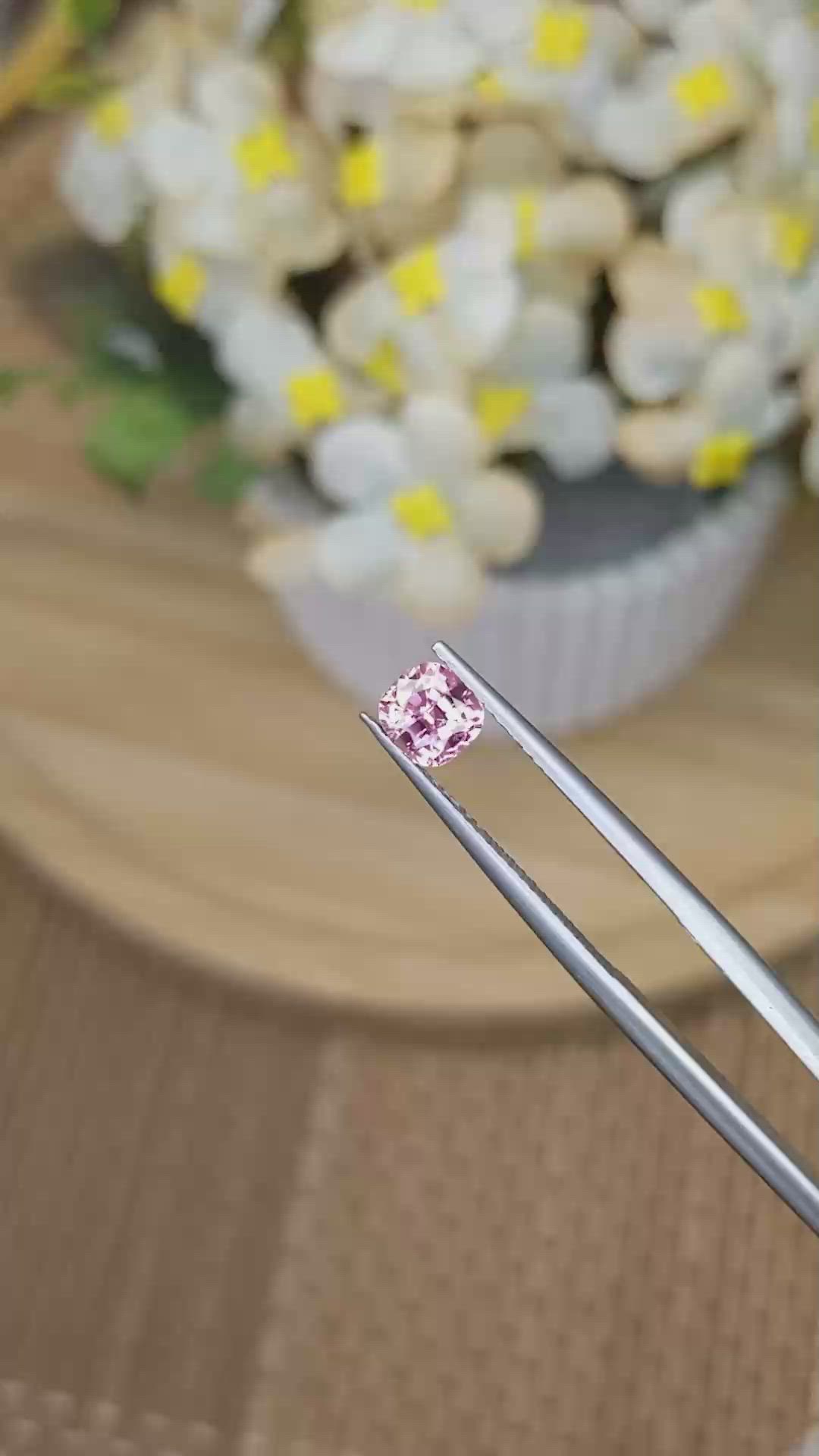 0.90 Ct. Pink Spinel from Ceylon (Sri Lanka) Size Video