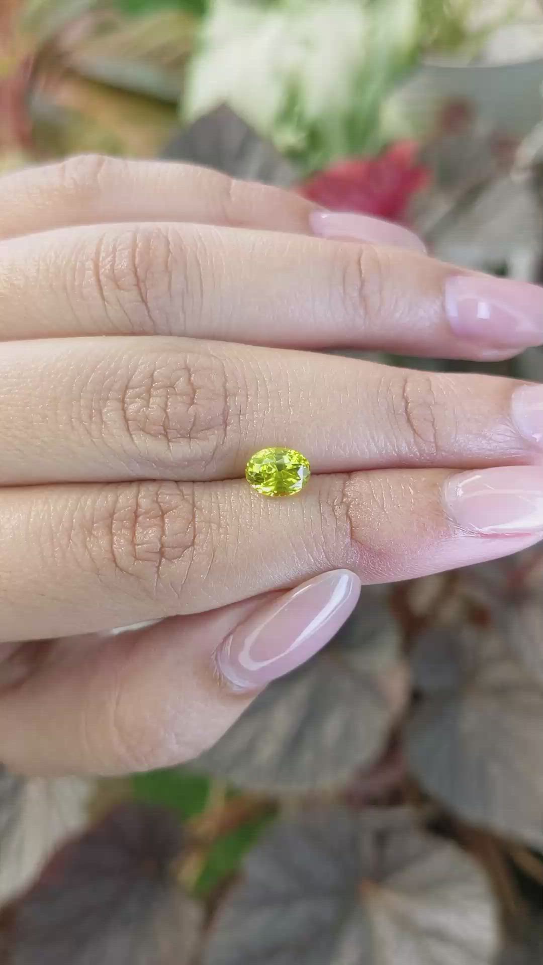 1.33 Ct. Yellowish Green Chrysoberyl from Ceylon (Sri Lanka) Size Video