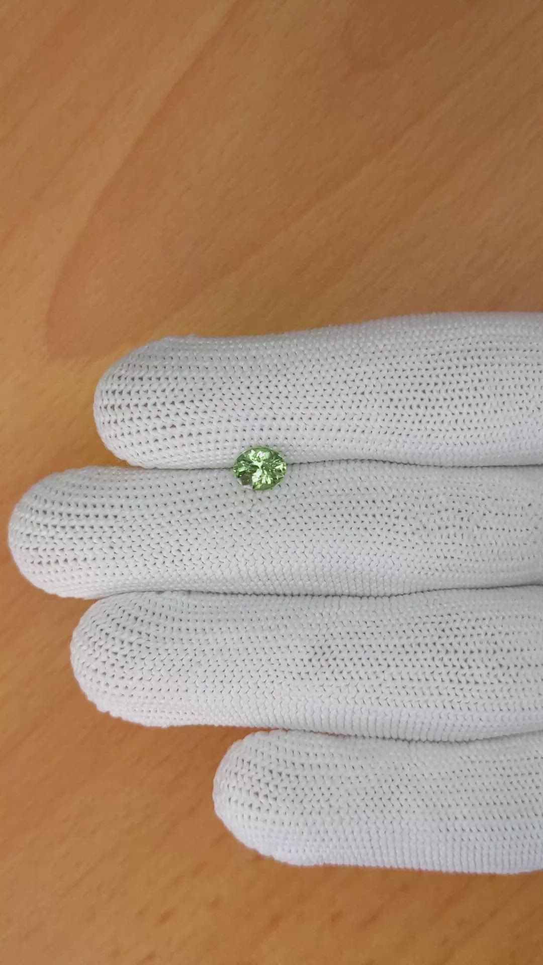 0.86 Ct. Green Chrysoberyl from Ceylon (Sri Lanka) Size Video