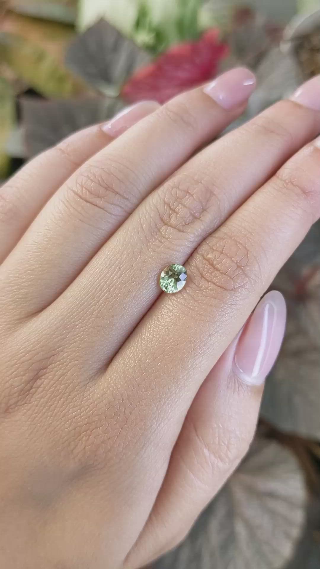 0.86 Ct. Green Chrysoberyl from Ceylon (Sri Lanka) Size Video