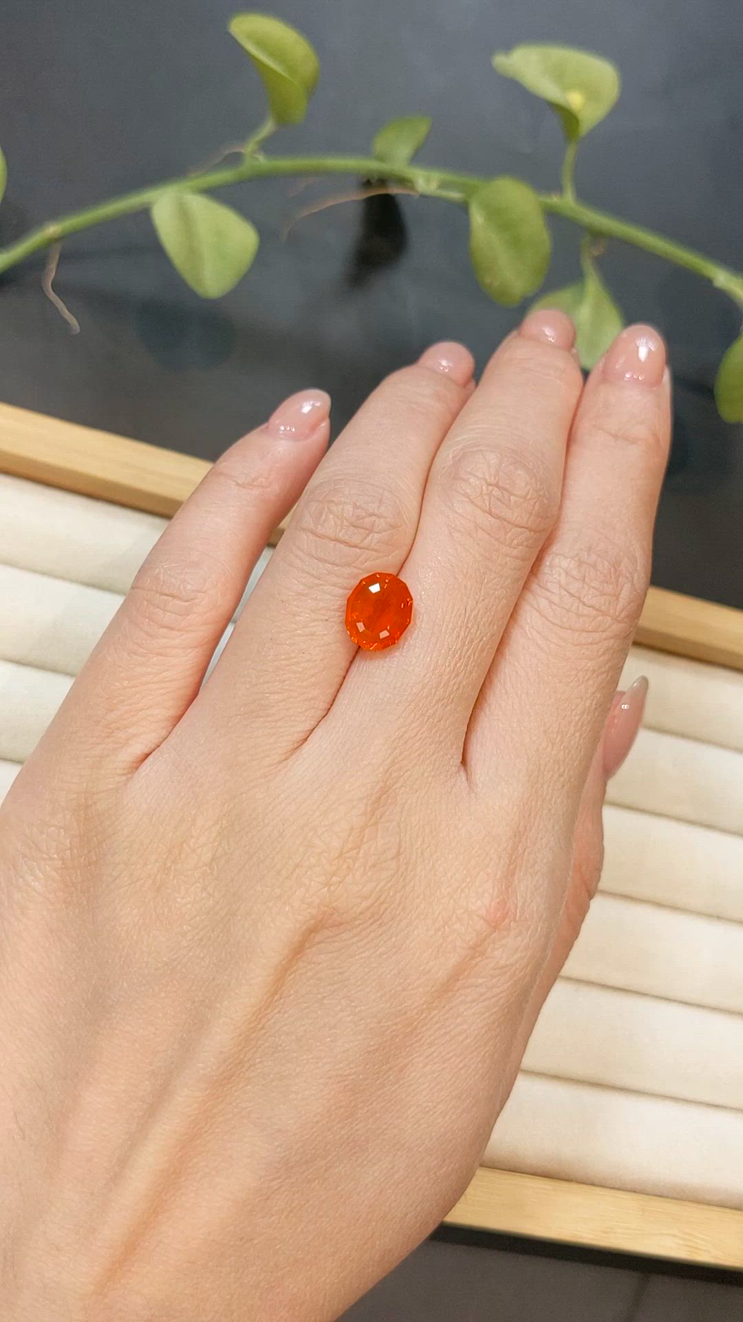 1.79 Ct. Orange Fire Opal from Mexico Size Video