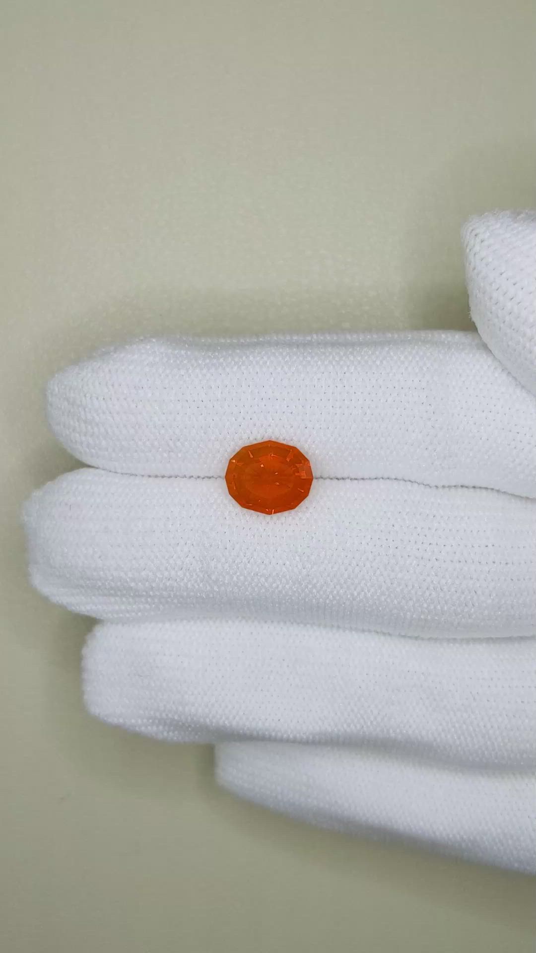 1.79 Ct. Orange Fire Opal from Mexico Size Video