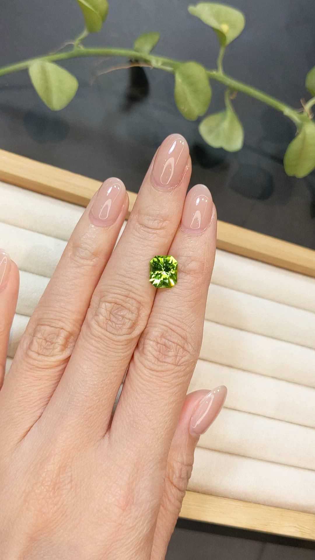 2.81 Ct. Yellowish Green Peridot from Ceylon (Sri Lanka) Size Video