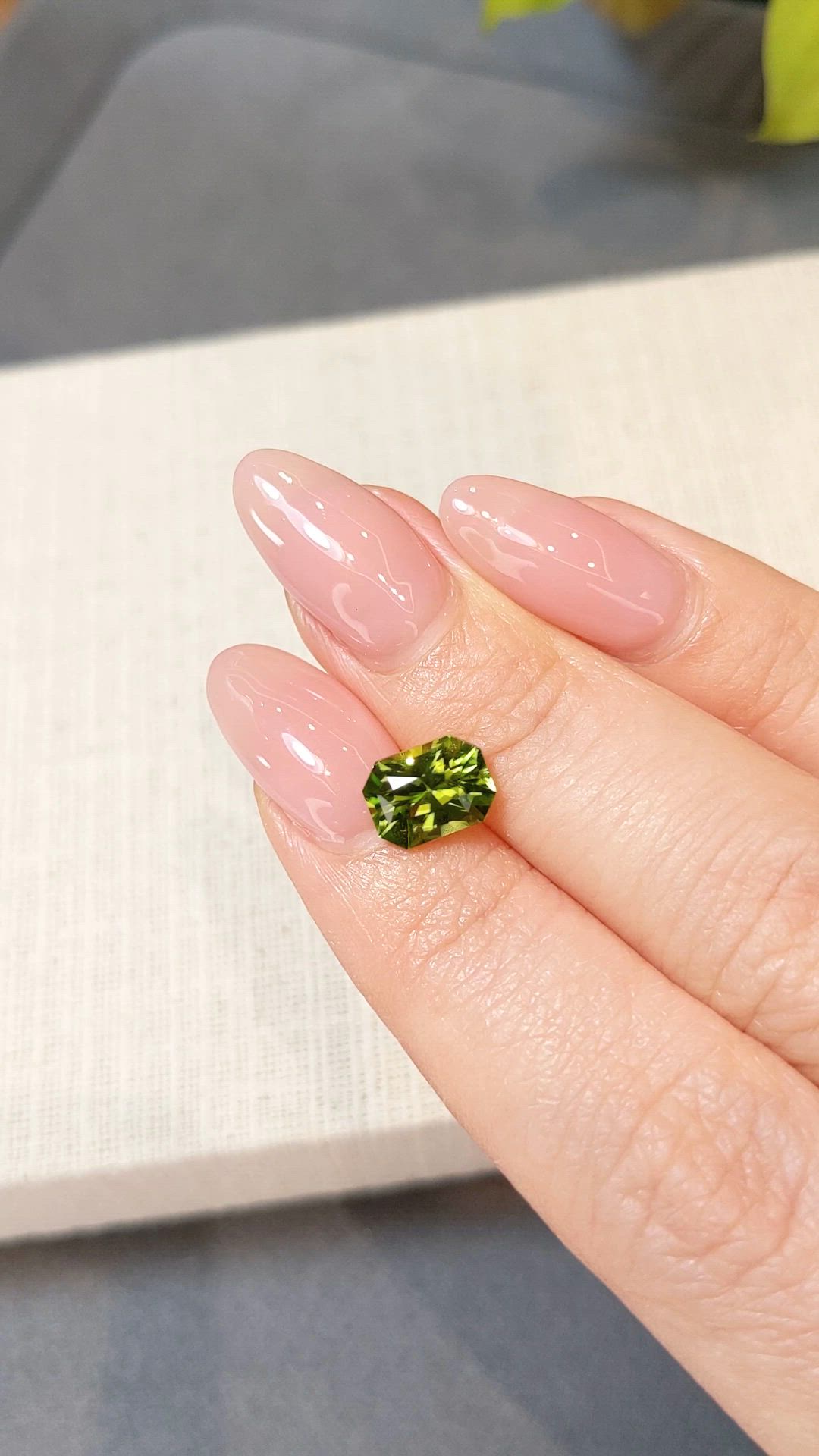 2.12 Ct. Green (Lime Green) Peridot from Pakistan Size Video