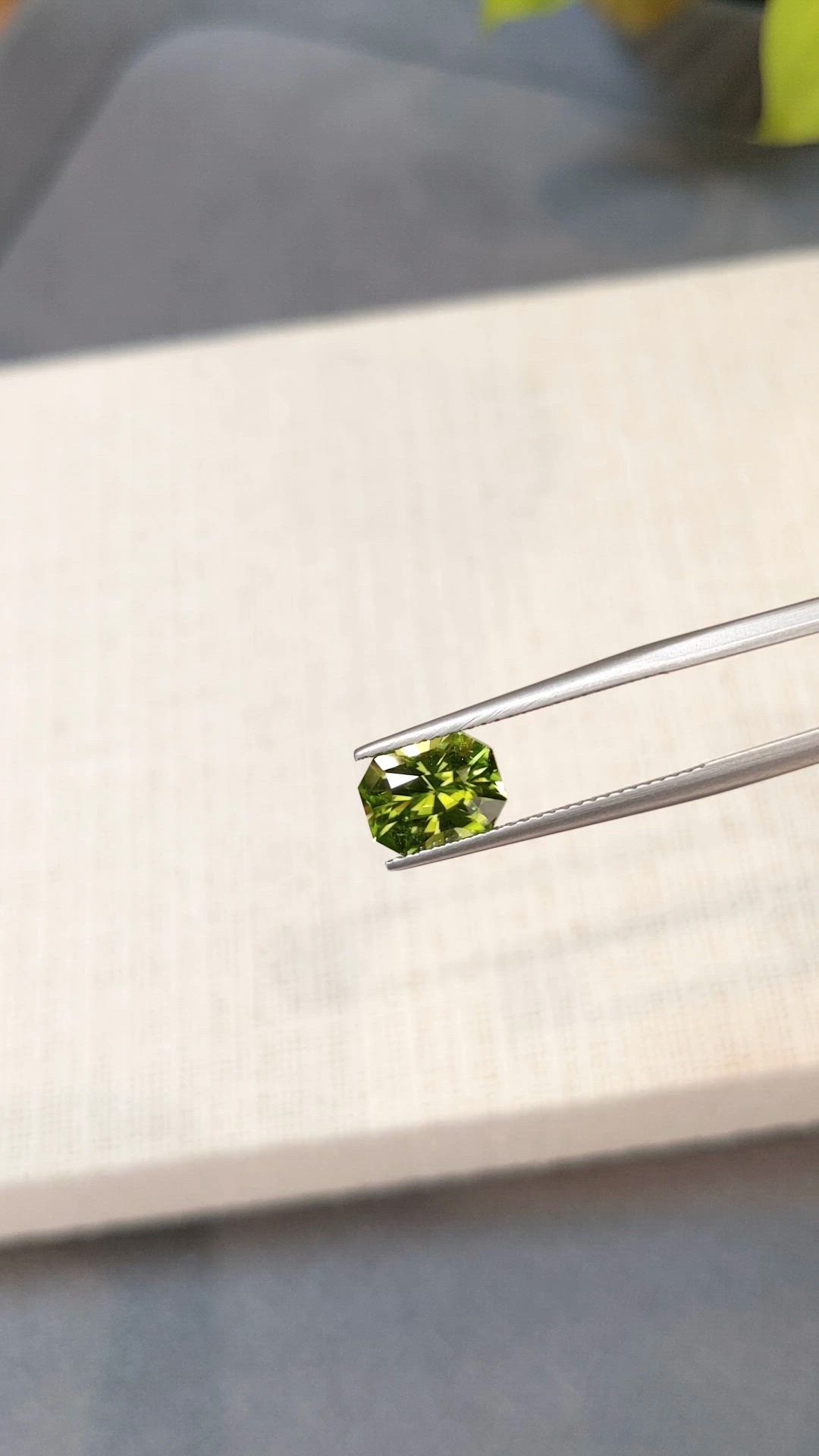 2.12 Ct. Green (Lime Green) Peridot from Pakistan Size Video