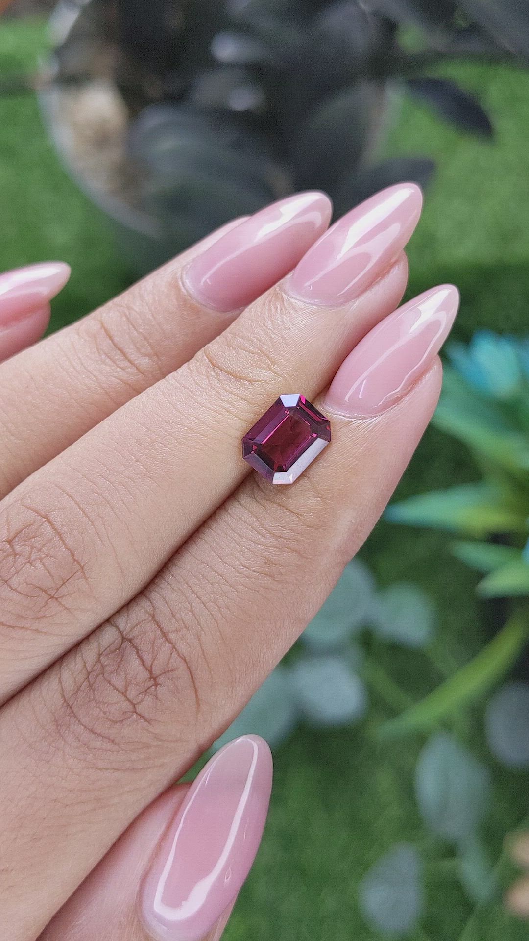 1.93 Ct. Purplish Red Garnet from Tanzania Size Video