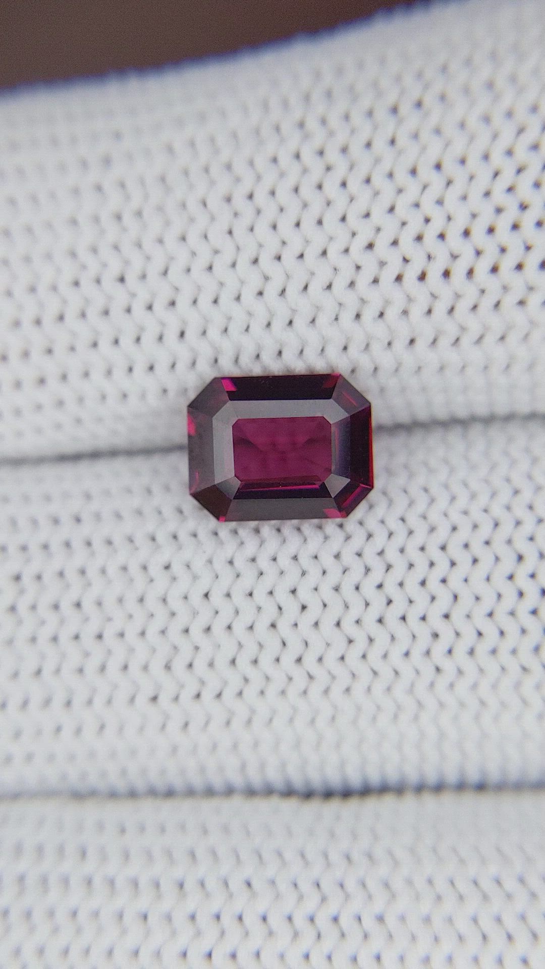1.93 Ct. Purplish Red Garnet from Tanzania Size Video