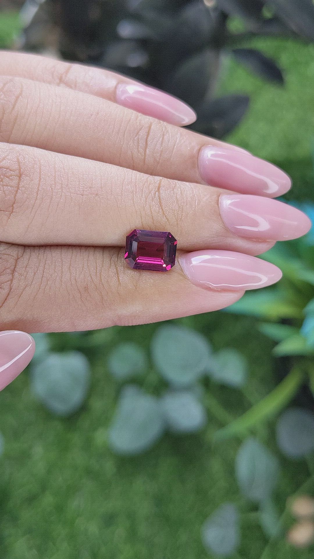 1.93 Ct. Purplish Red Garnet from Tanzania Size Video