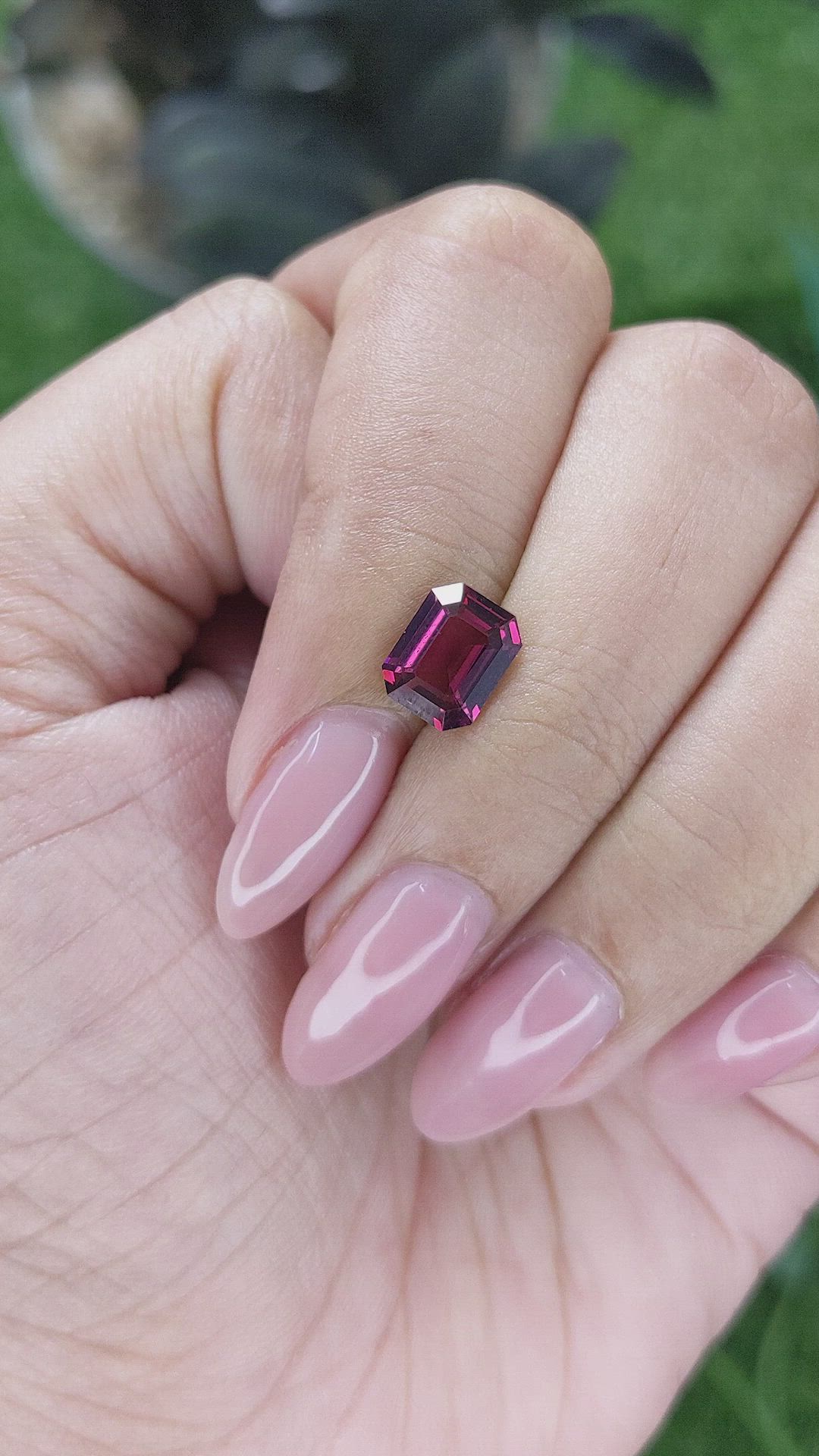 1.93 Ct. Purplish Red Garnet from Tanzania Size Video