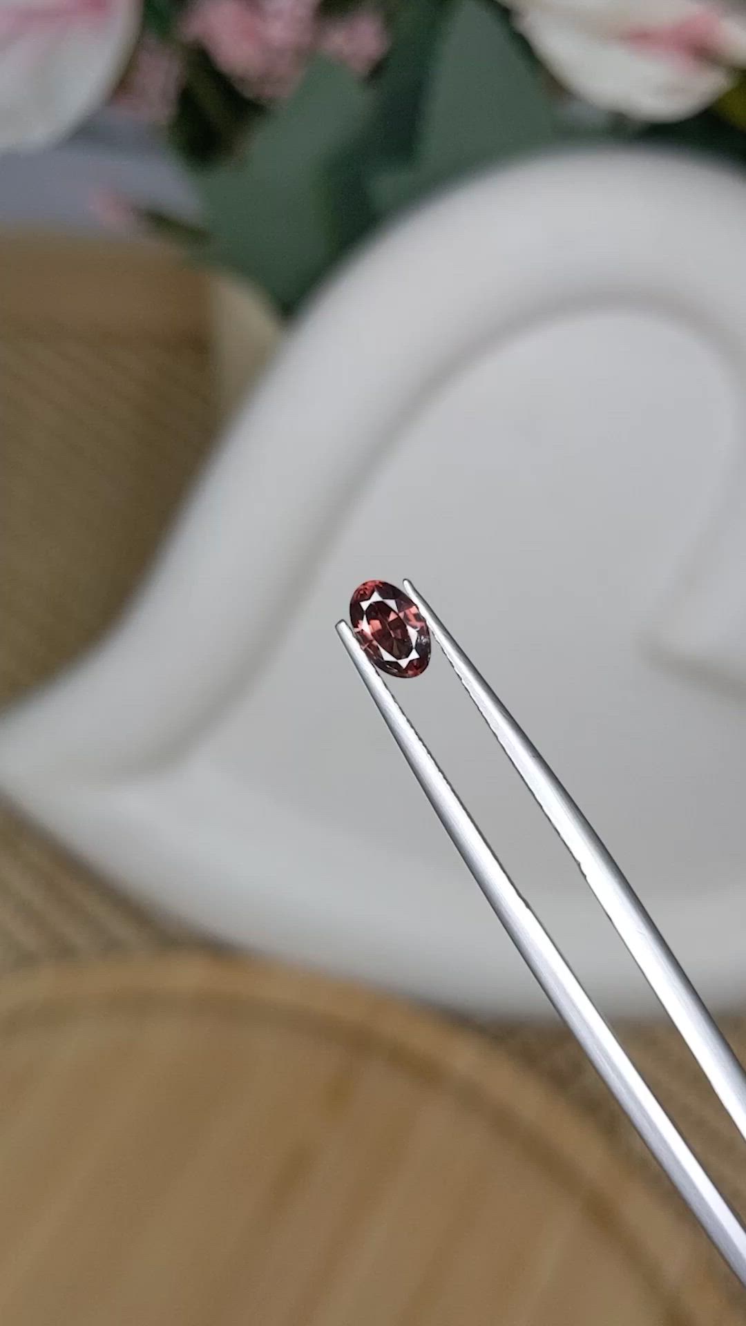0.80 Ct. Pinkish Brown Zircon from Ceylon (Sri Lanka) Size Video
