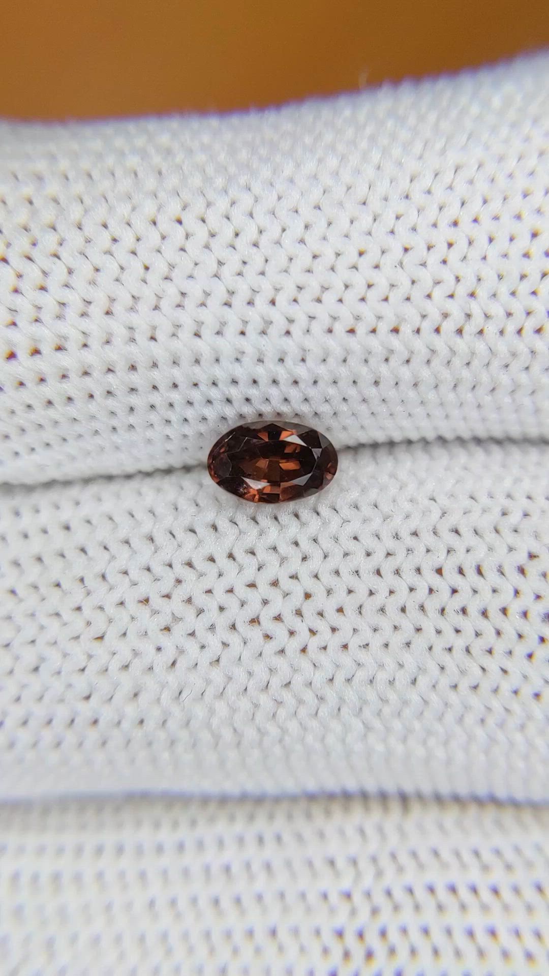 0.80 Ct. Pinkish Brown Zircon from Ceylon (Sri Lanka) Size Video