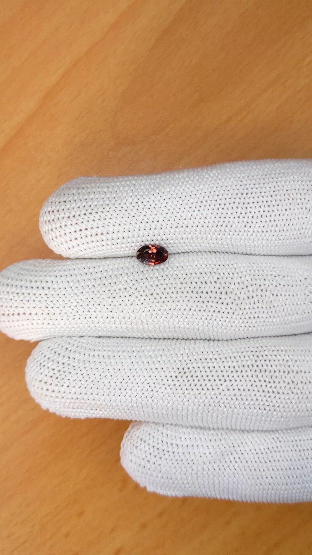 0.80 Ct. Pinkish Brown Zircon from Ceylon (Sri Lanka) Size Video