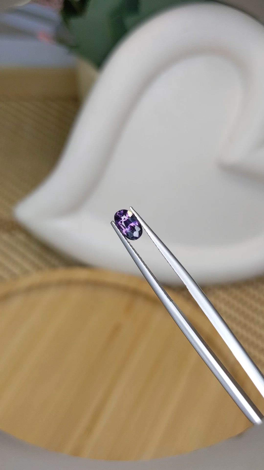 0.65 Ct. Pinkish Purple Spinel from Ceylon (Sri Lanka) Size Video