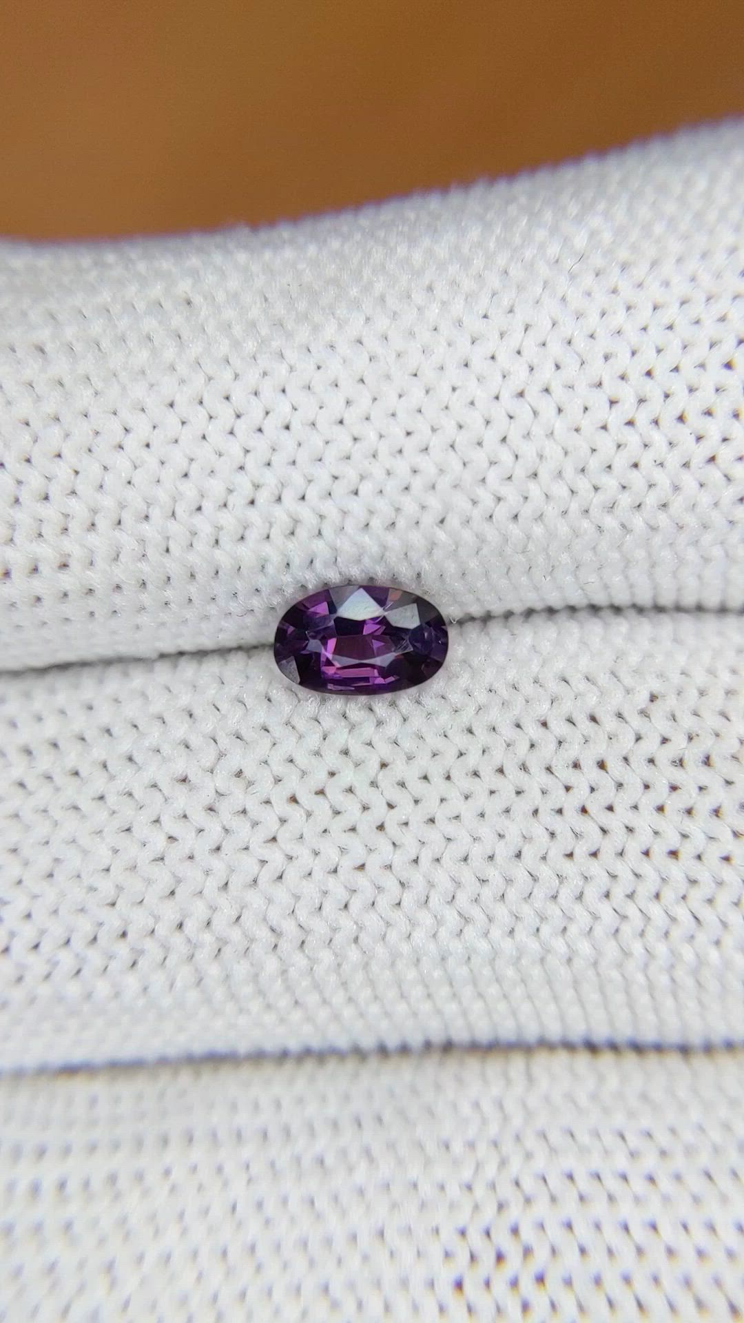0.65 Ct. Pinkish Purple Spinel from Ceylon (Sri Lanka) Size Video