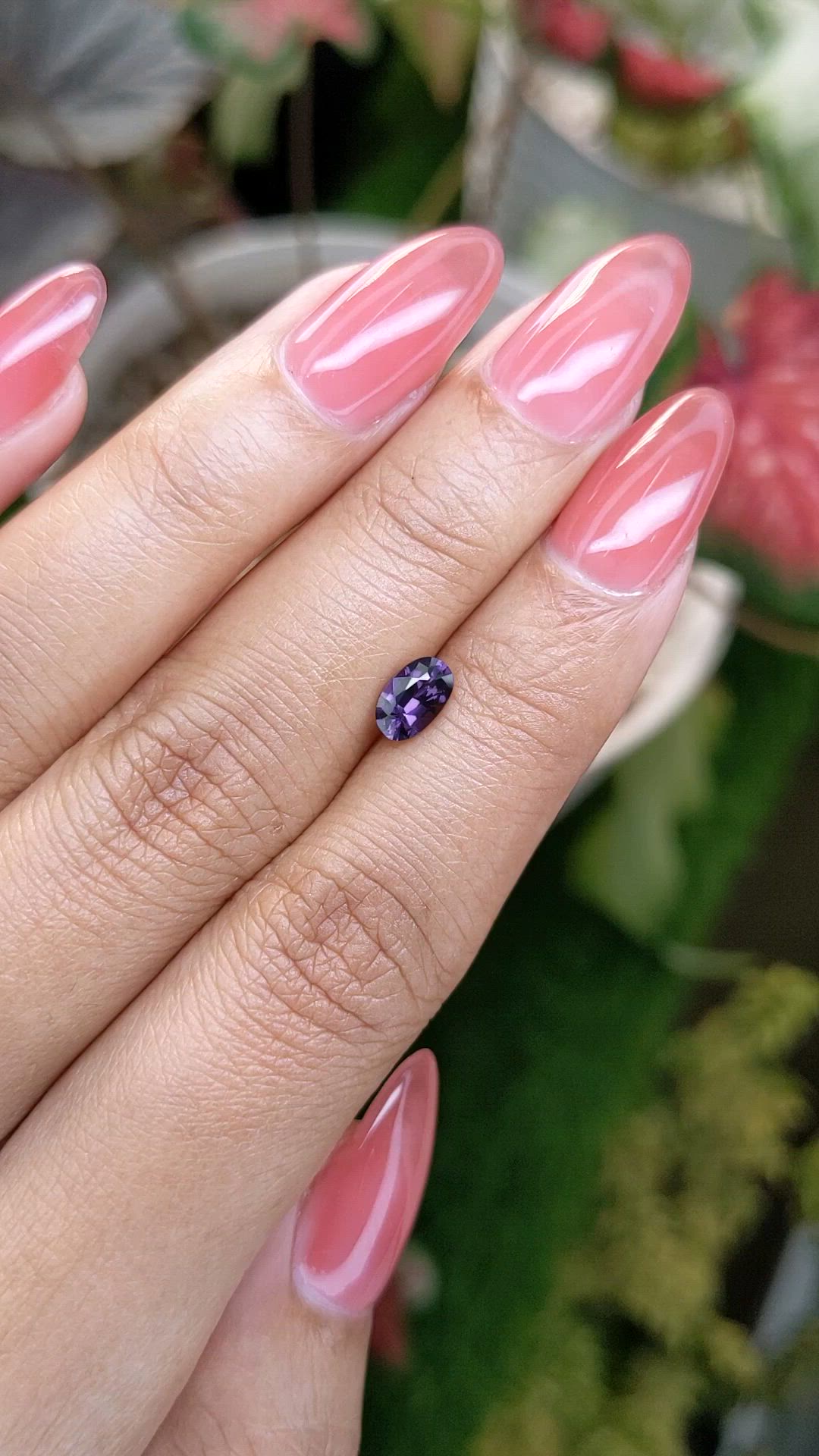 0.65 Ct. Pinkish Purple Spinel from Ceylon (Sri Lanka) Size Video