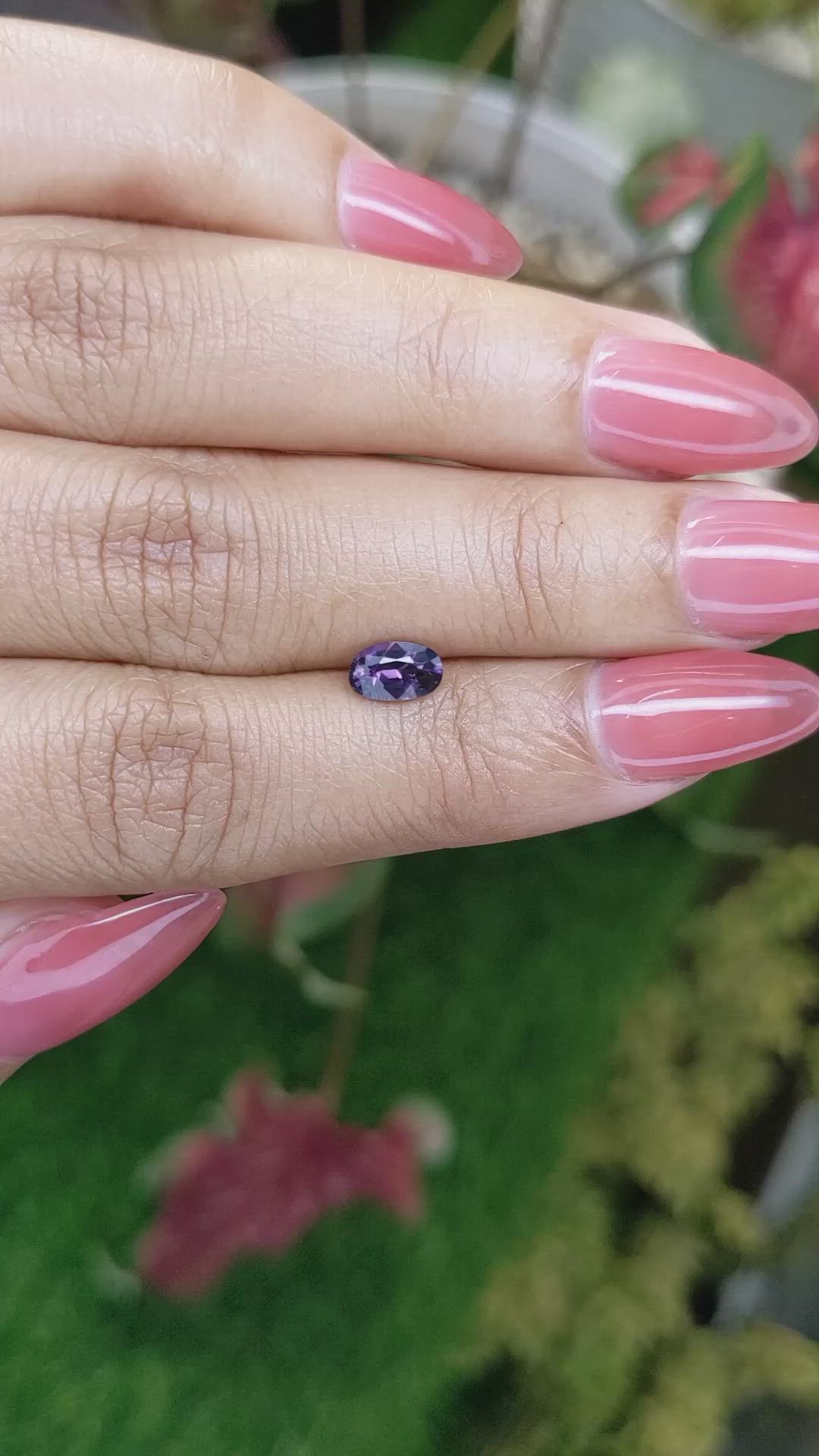 0.65 Ct. Pinkish Purple Spinel from Ceylon (Sri Lanka) Size Video