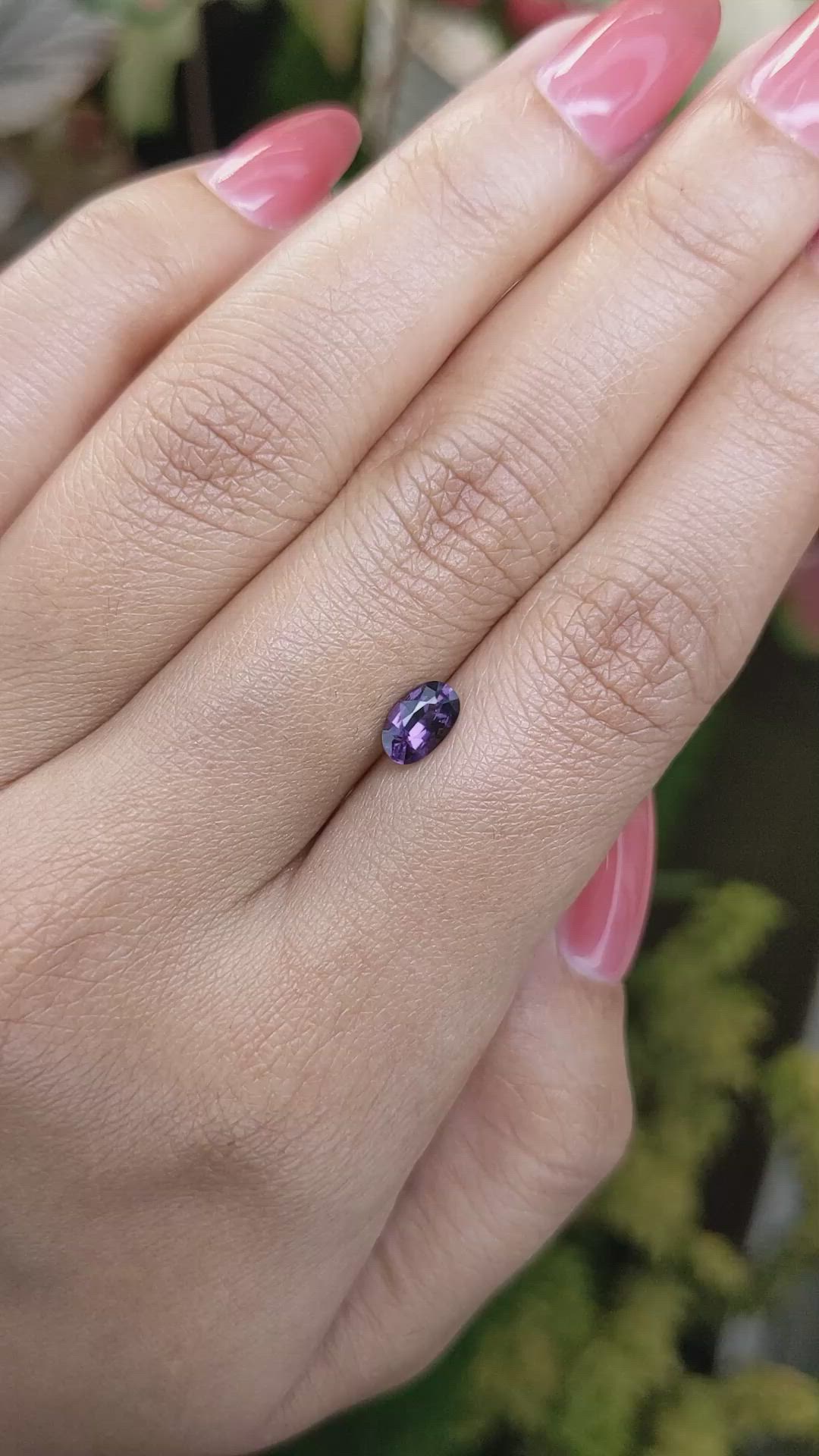 0.65 Ct. Pinkish Purple Spinel from Ceylon (Sri Lanka) Size Video