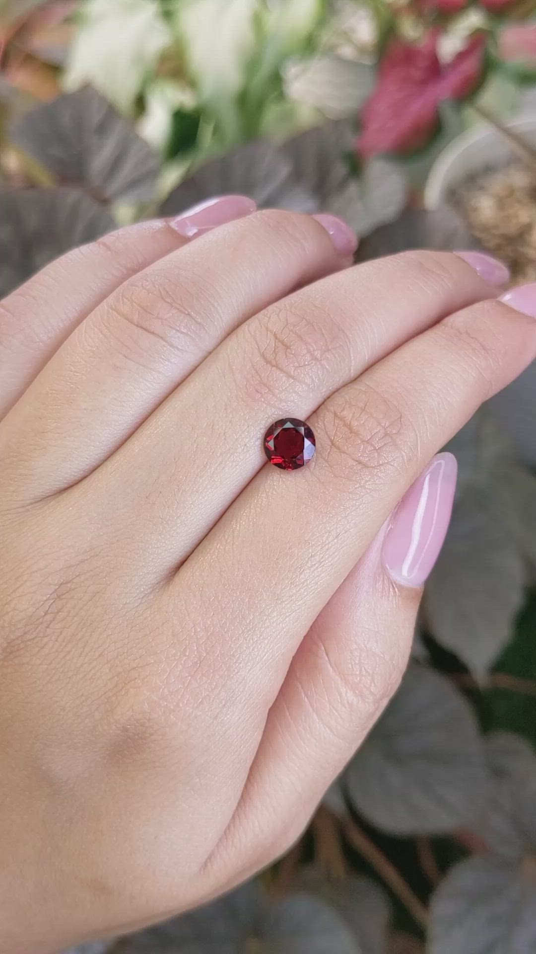 1.39 Ct. Red Garnet from Ceylon (Sri Lanka) Size Video
