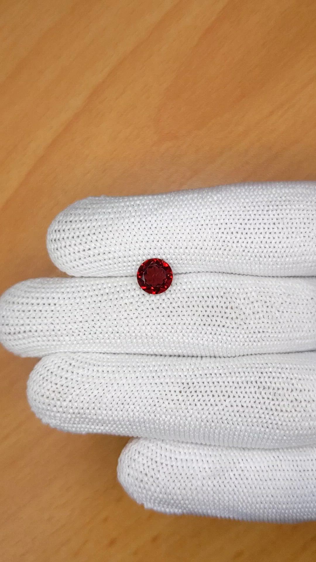 1.39 Ct. Red Garnet from Ceylon (Sri Lanka) Size Video