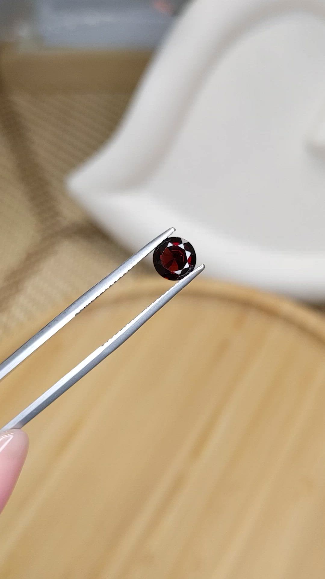 0.83 Ct. Red Garnet from Ceylon (Sri Lanka) Size Video