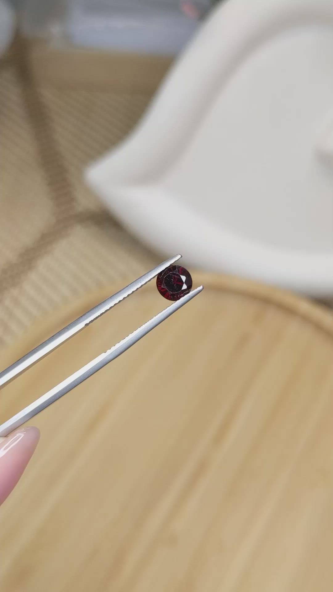 0.76 Ct. Red Garnet from Ceylon (Sri Lanka) Size Video