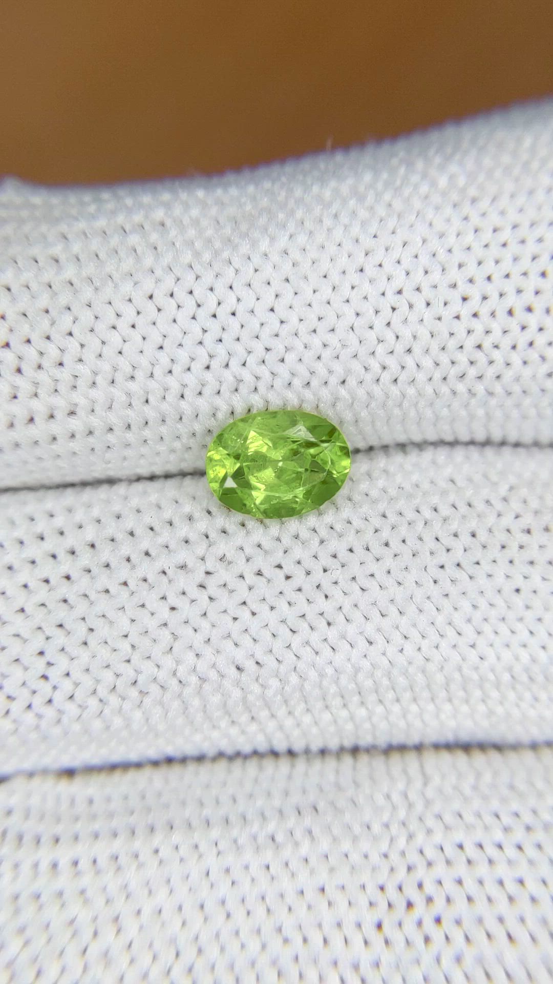 1.04 Ct. Yellowish Green Peridot from Madagascar Size Video