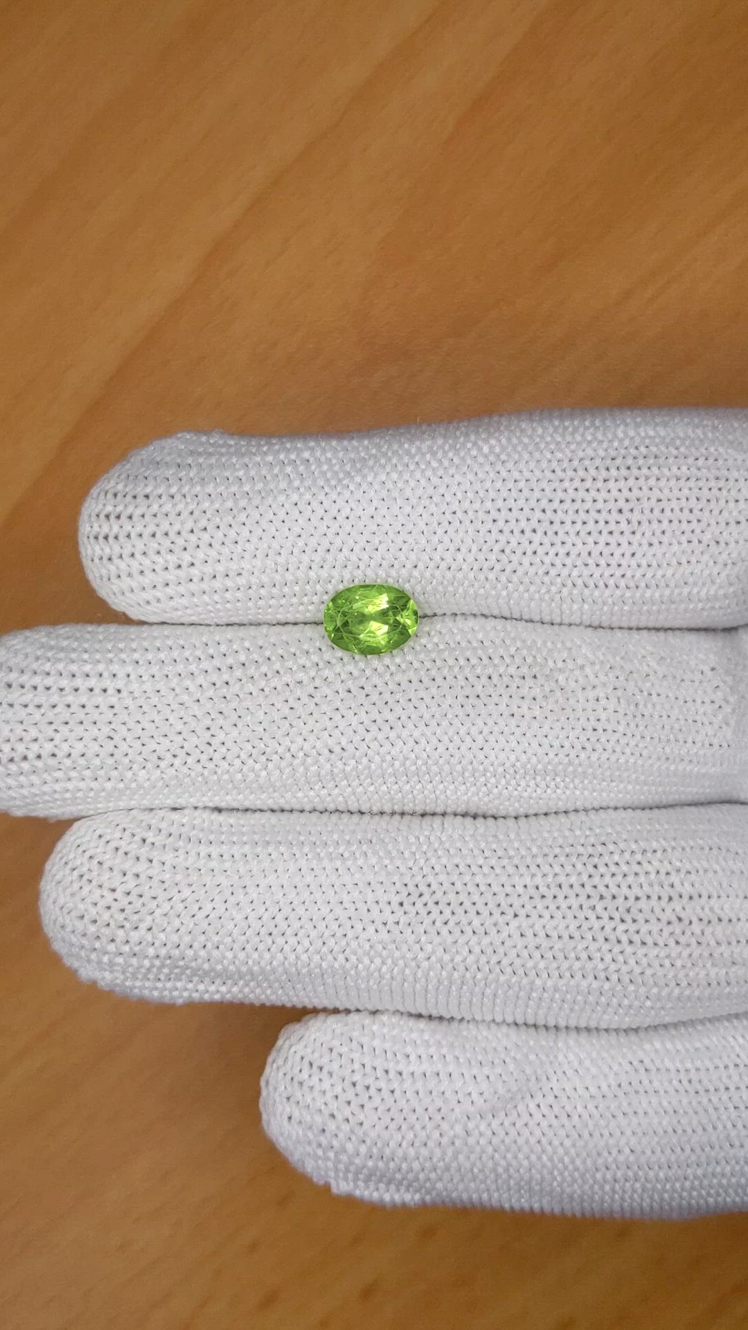 1.04 Ct. Yellowish Green Peridot from Madagascar Size Video