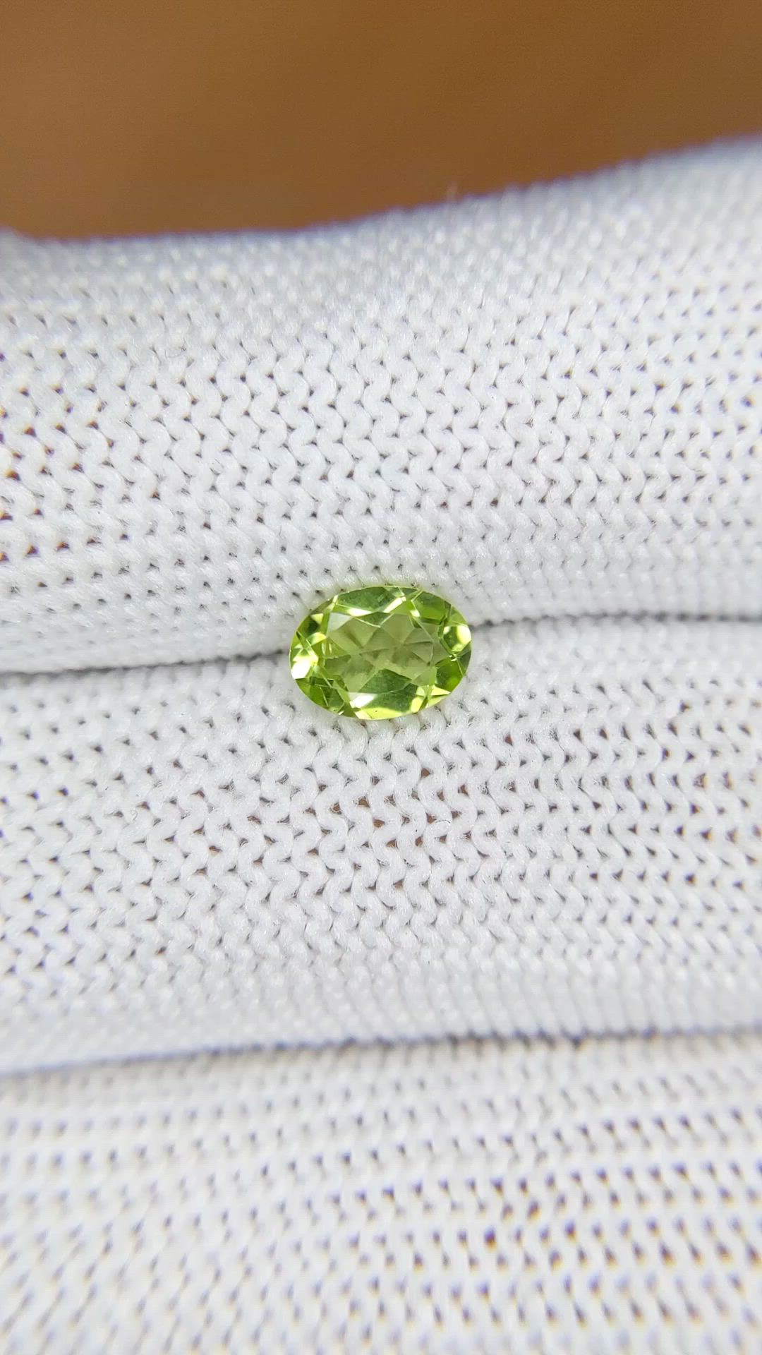 0.83 Ct. Yellowish Green Peridot from Madagascar Size Video