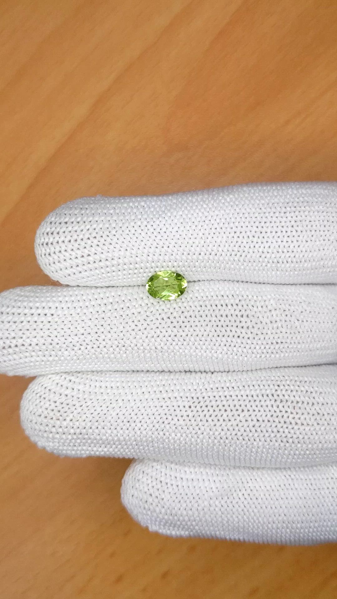 0.83 Ct. Yellowish Green Peridot from Madagascar Size Video