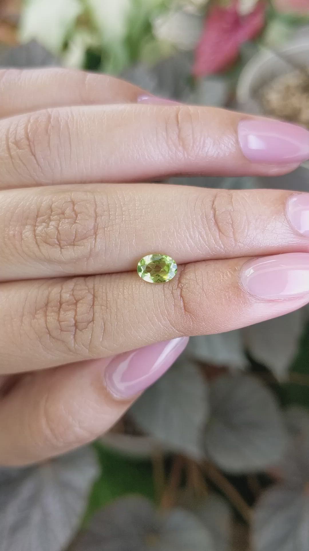 0.83 Ct. Yellowish Green Peridot from Madagascar Size Video