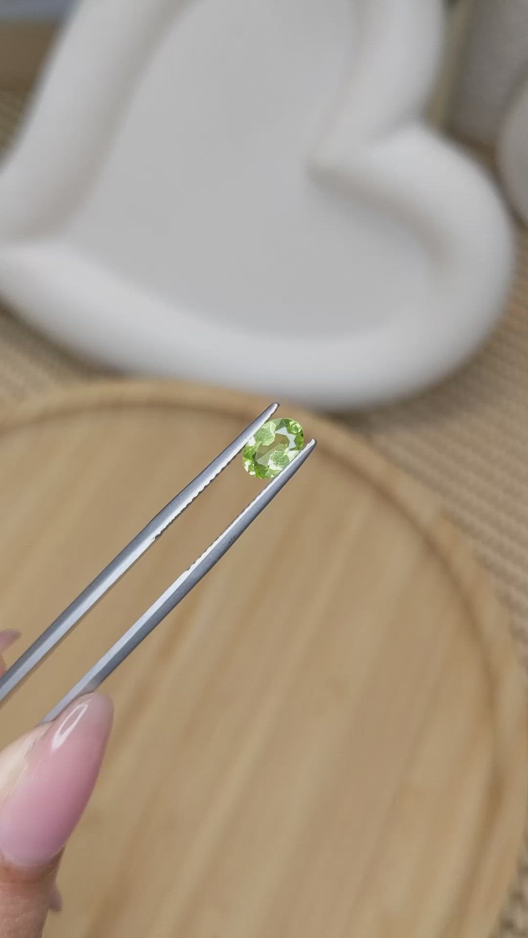 0.69 Ct. Yellowish Green Peridot from Madagascar Size Video