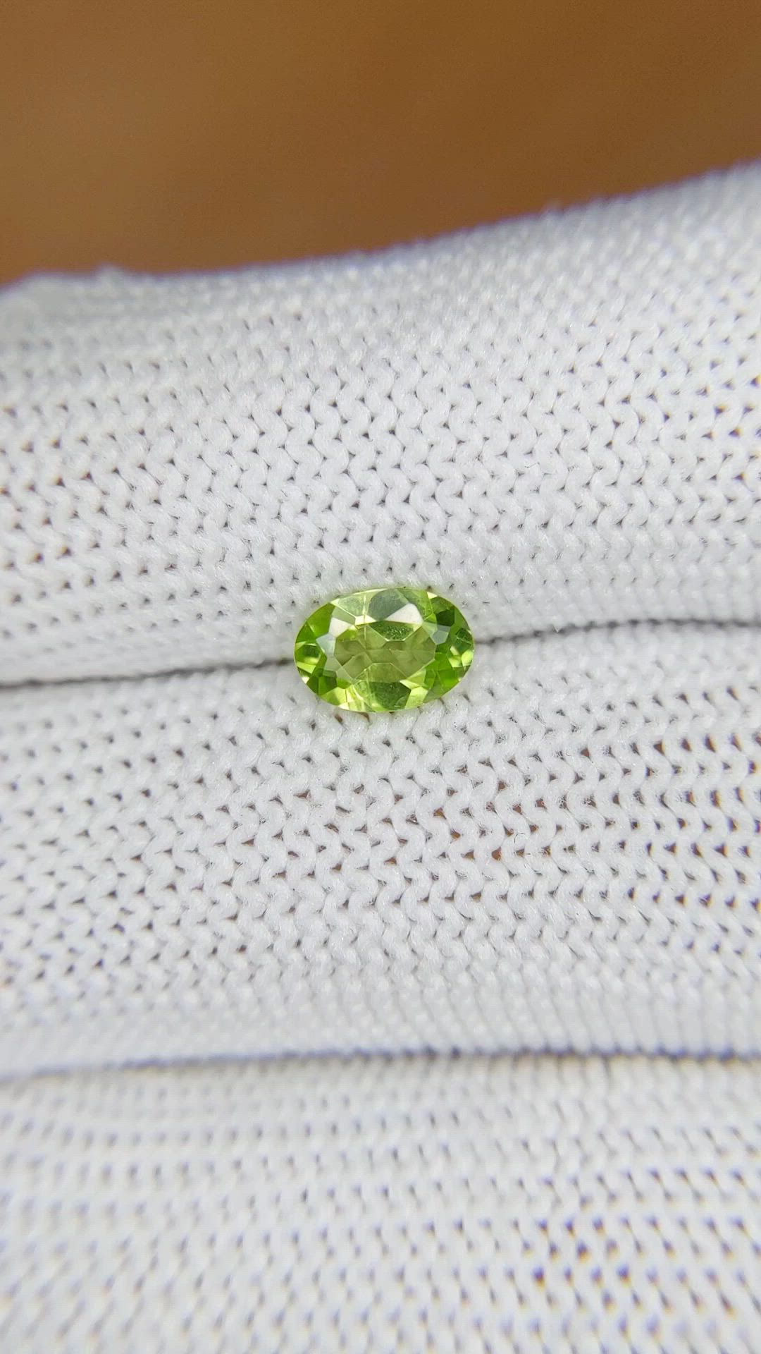 0.69 Ct. Yellowish Green Peridot from Madagascar Size Video