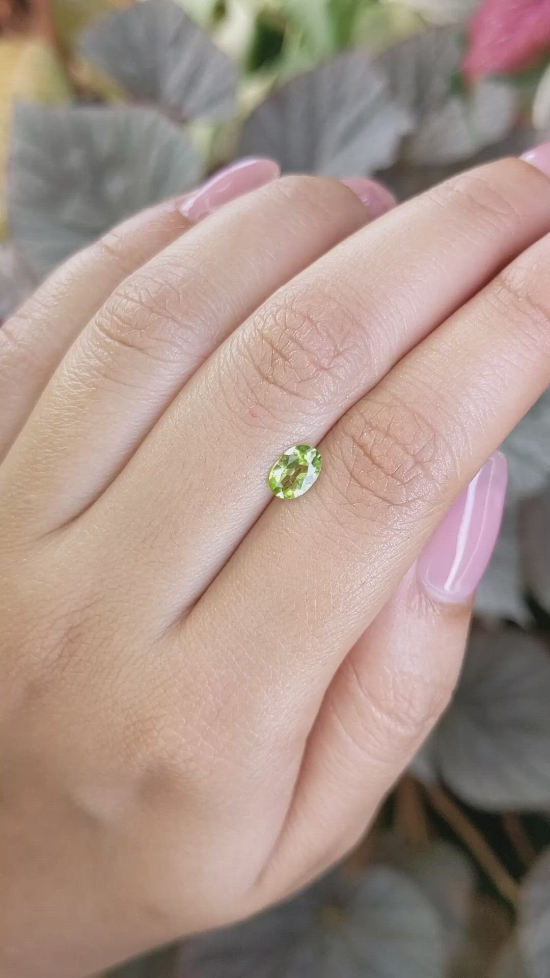 0.69 Ct. Yellowish Green Peridot from Madagascar Size Video