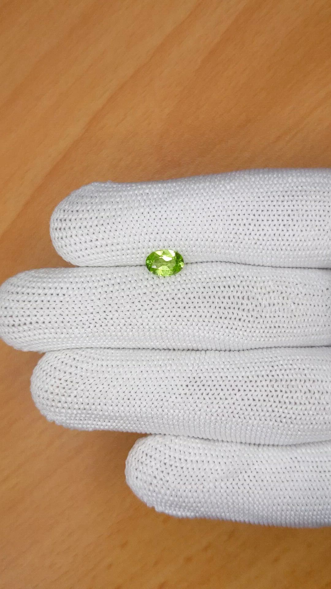 0.69 Ct. Yellowish Green Peridot from Madagascar Size Video