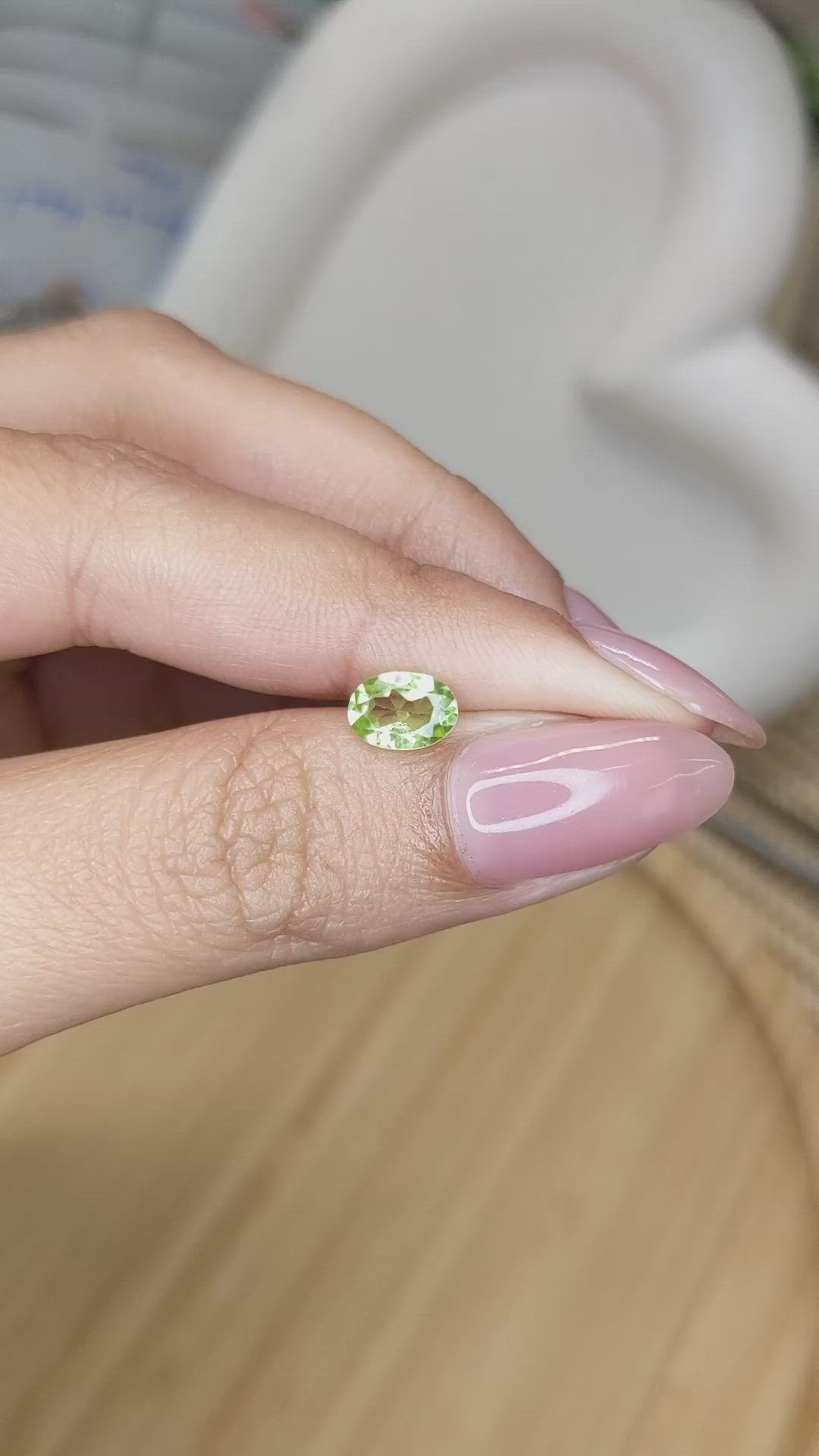 0.92 Ct. Yellowish Green Peridot from Madagascar Size Video