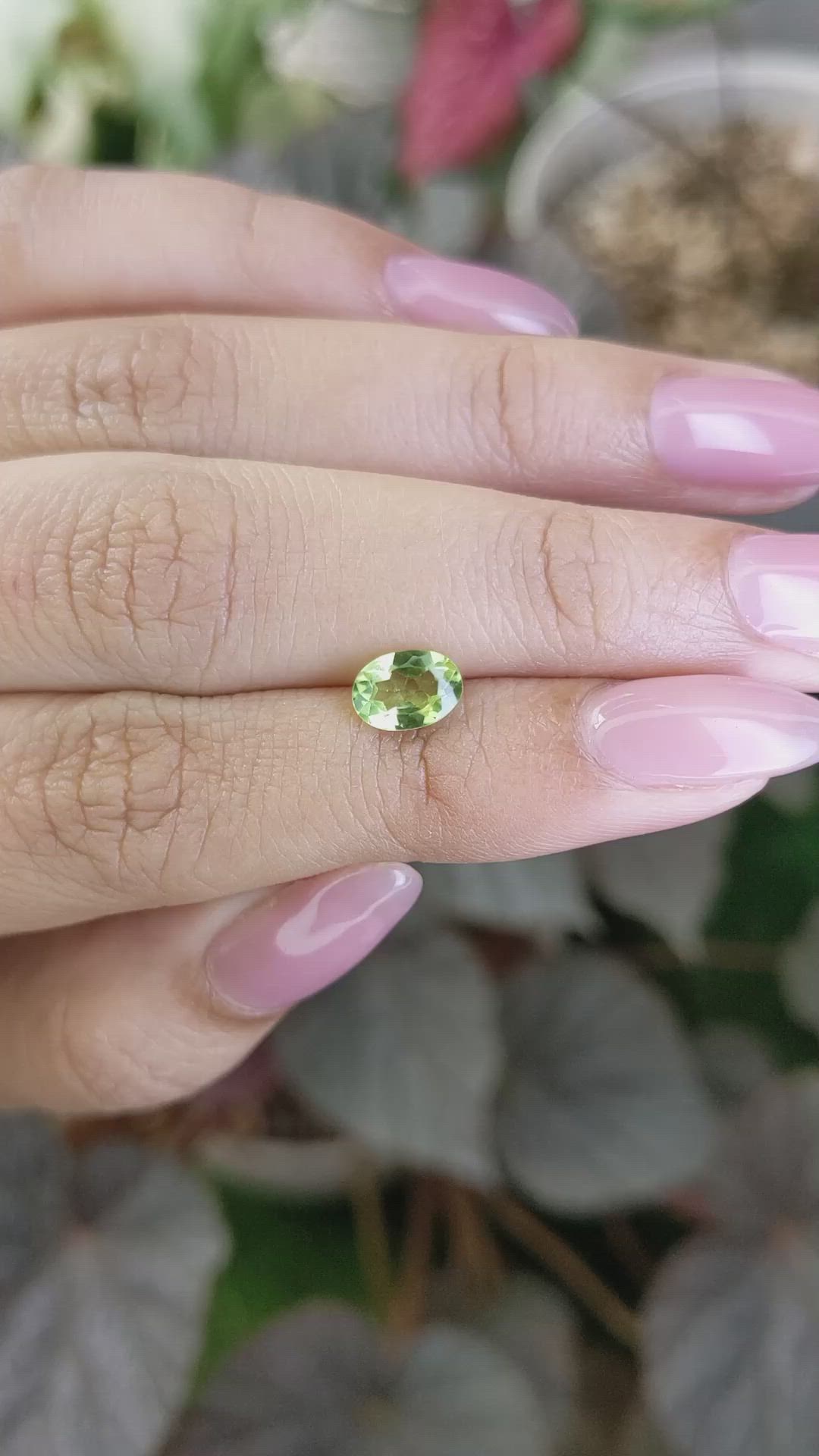 0.92 Ct. Yellowish Green Peridot from Madagascar Size Video