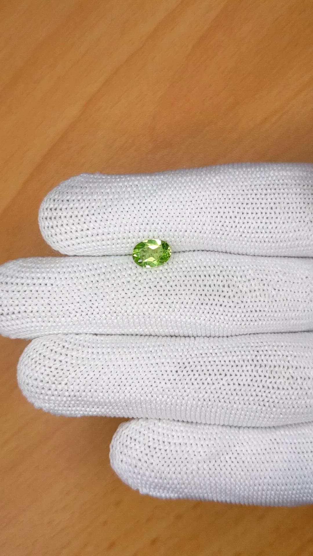 0.92 Ct. Yellowish Green Peridot from Madagascar Size Video