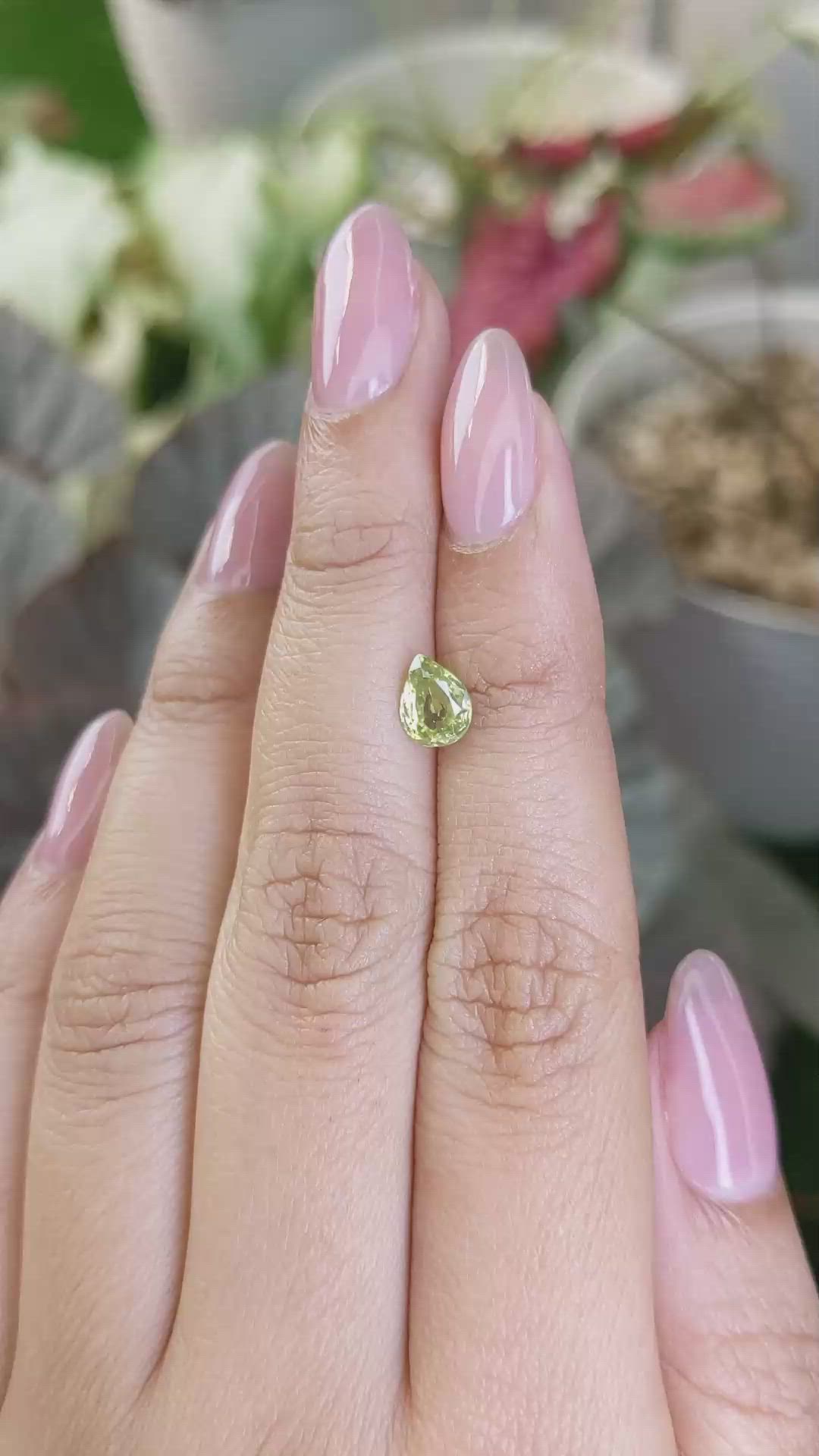 1.16 Ct. Yellowish Green Peridot from Madagascar Size Video