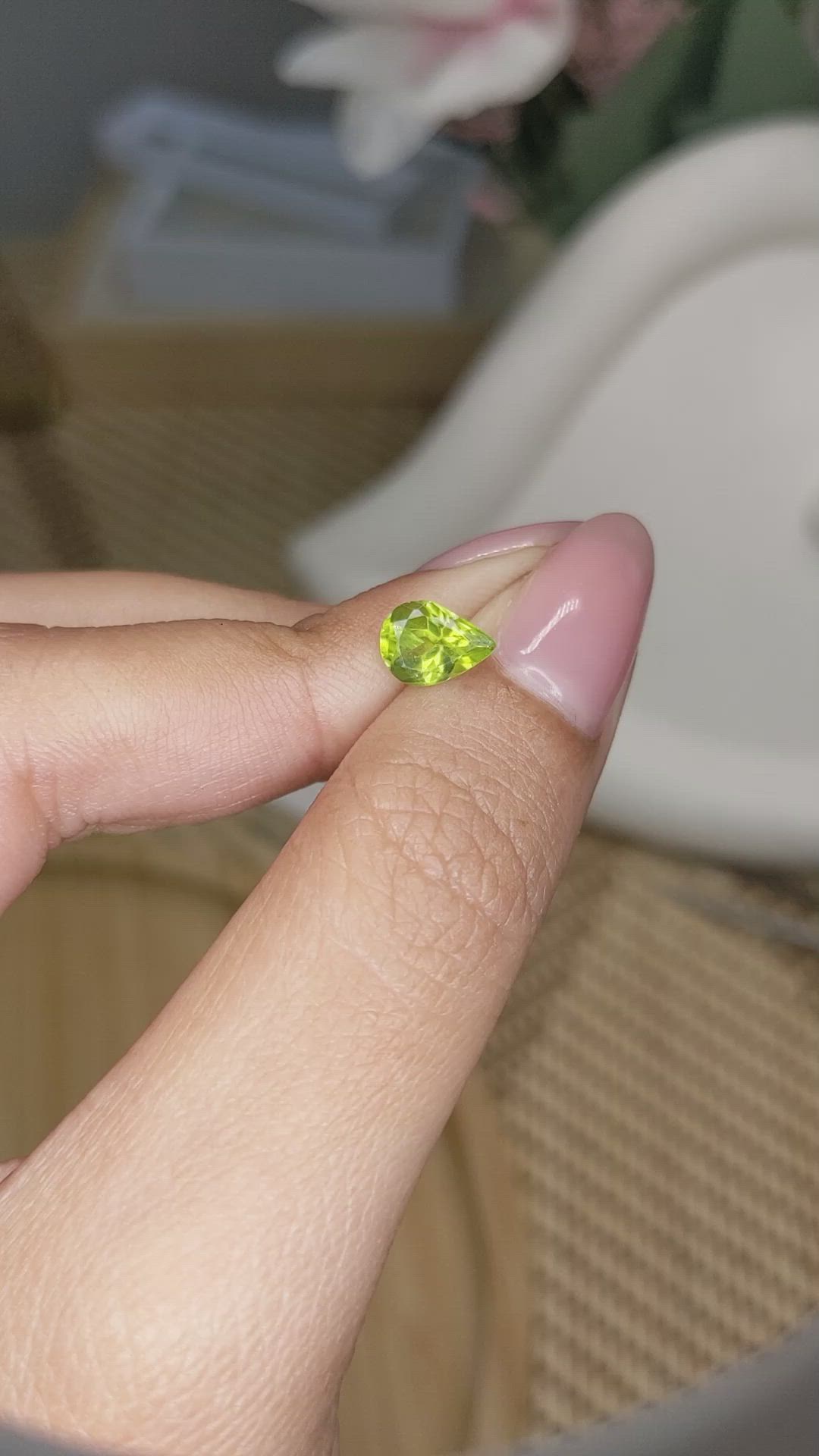 1.10 Ct. Yellowish Green Peridot from Madagascar Size Video